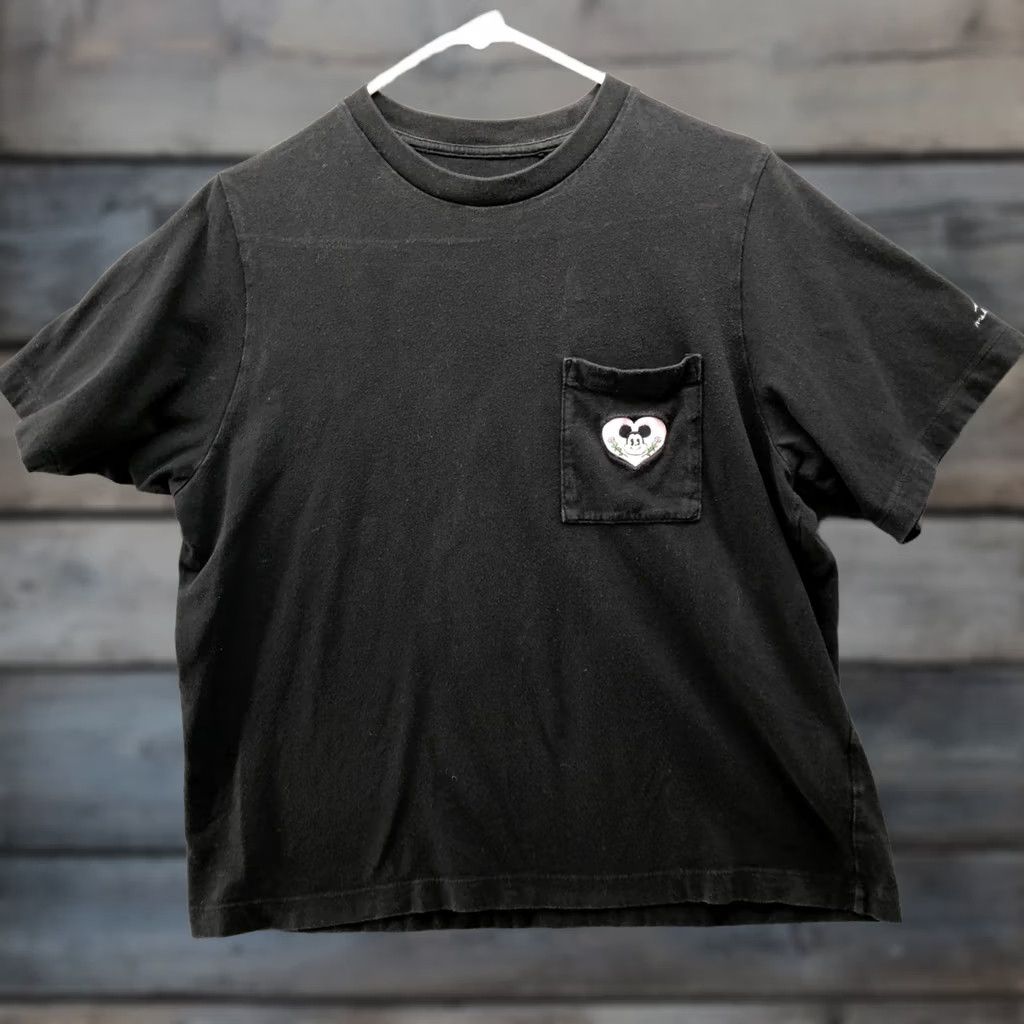 Uniqlo Uniqlo Mickey Embroidered T-Shirt Black Short Sleeve Pocket Womens XL Crew Neck Buttonless Pullover Cotton Jersey All Seasons Casual Vintage: No Size XL / US 12-14 / IT 48-50 - 1 Thumbnail