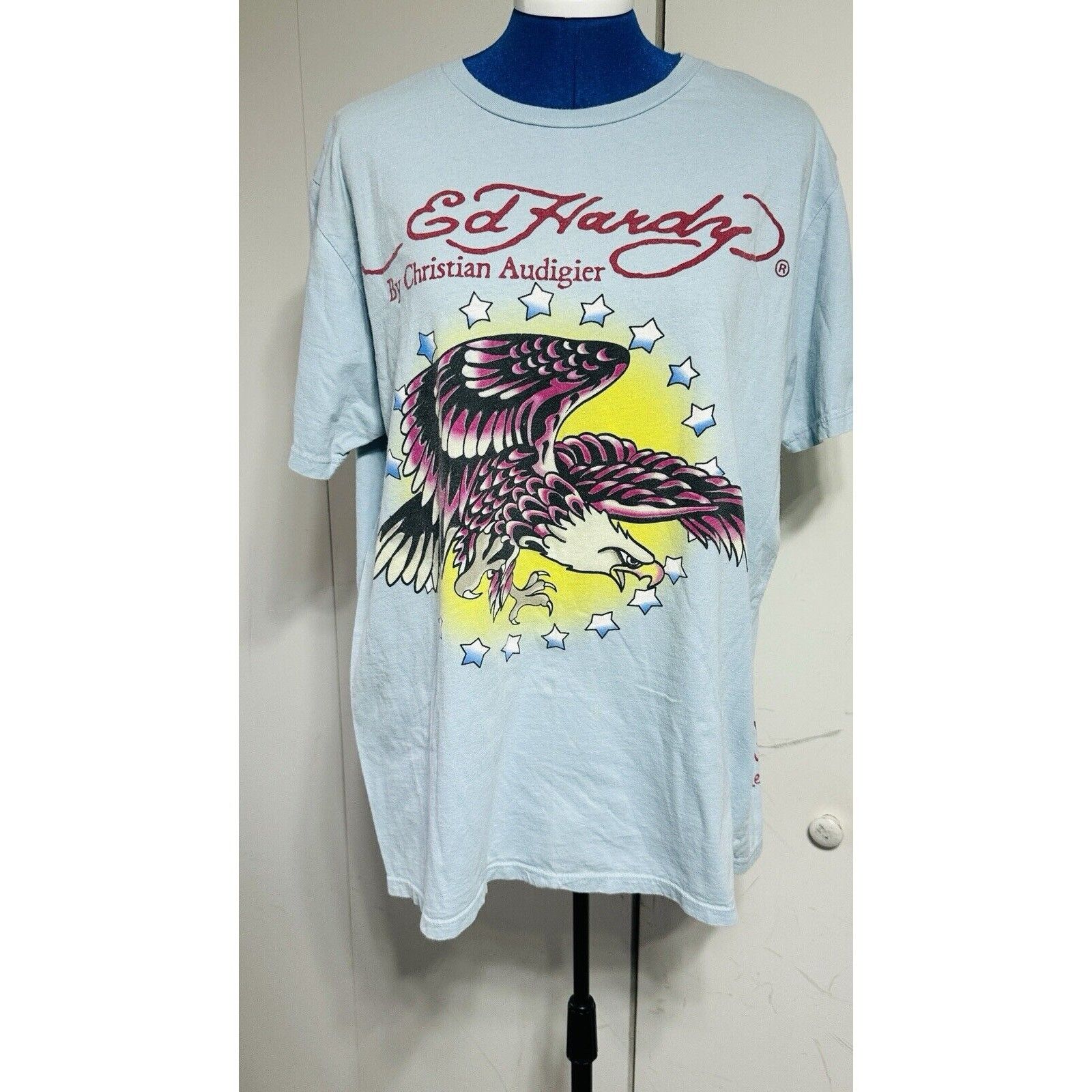 Ed Hardy Vintage Ed Hardy By Christian Audigier Shirt Mens Large Blue Size US L / EU 52-54 / 3 - 1 Thumbnail