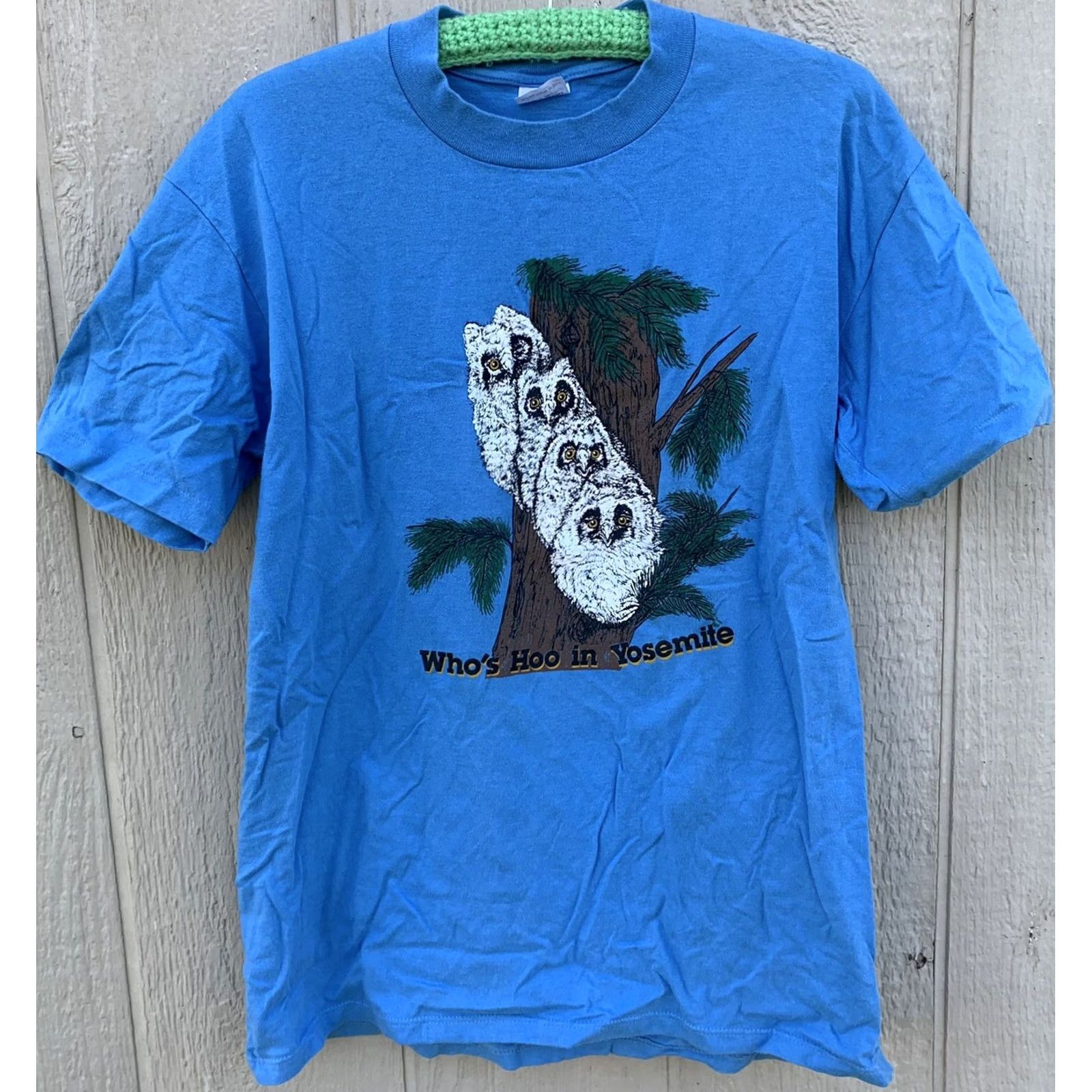 Vintage VINTAGE Who’s Hoo in Yosemite t-shirt Owl Owls Blue L 42-44 Men Shirt Size L Graphic Print Yosemite 90s Nature Owl Mens Size US L / EU 52-54 / 3 - 3 Thumbnail