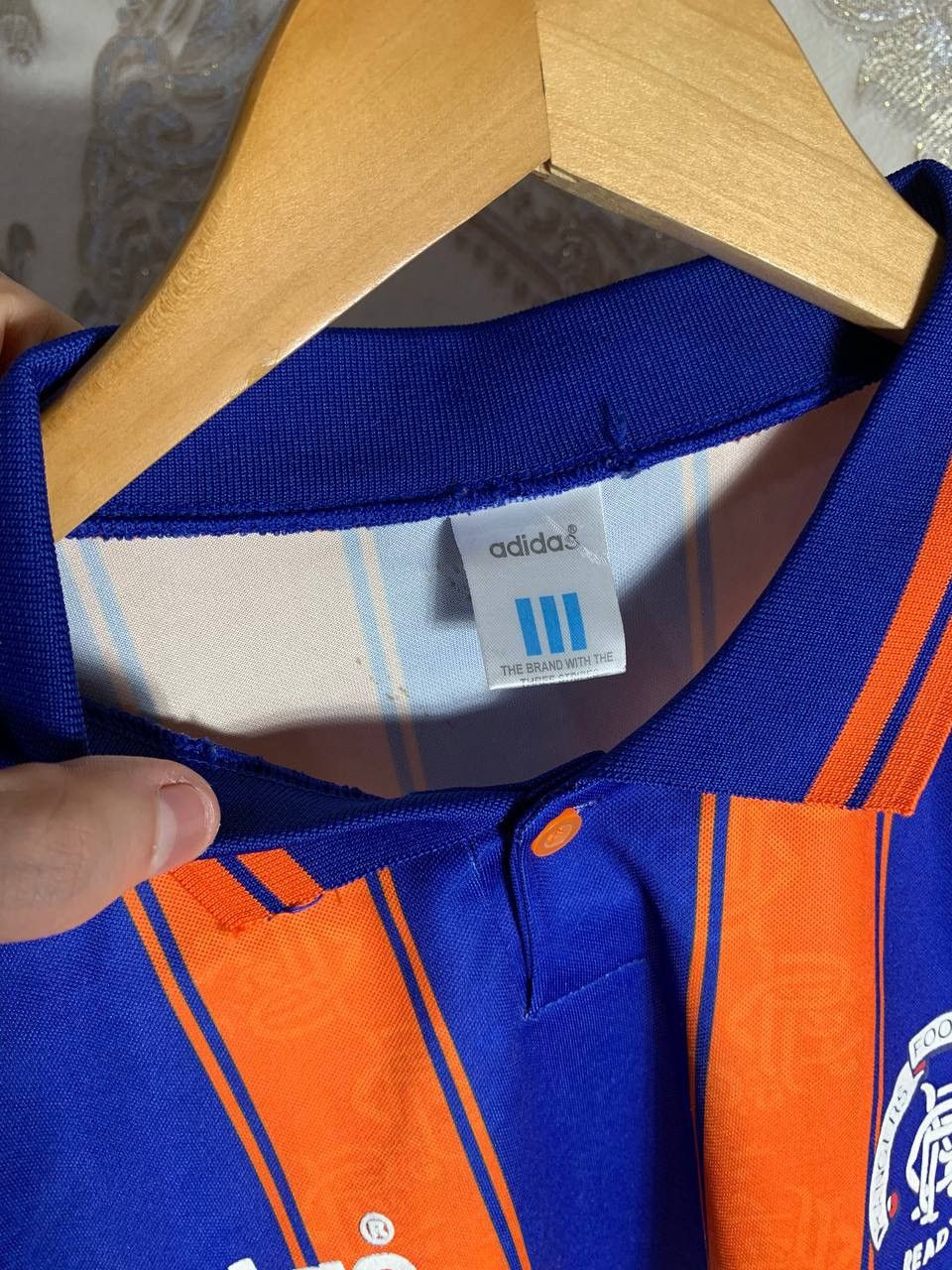 Vintage VERY RARE ADIDAS FC RANGERS SCOTLAND SOCCER JERSEY RETRO 90s Size US XL / EU 56 / 4 - 5 Thumbnail