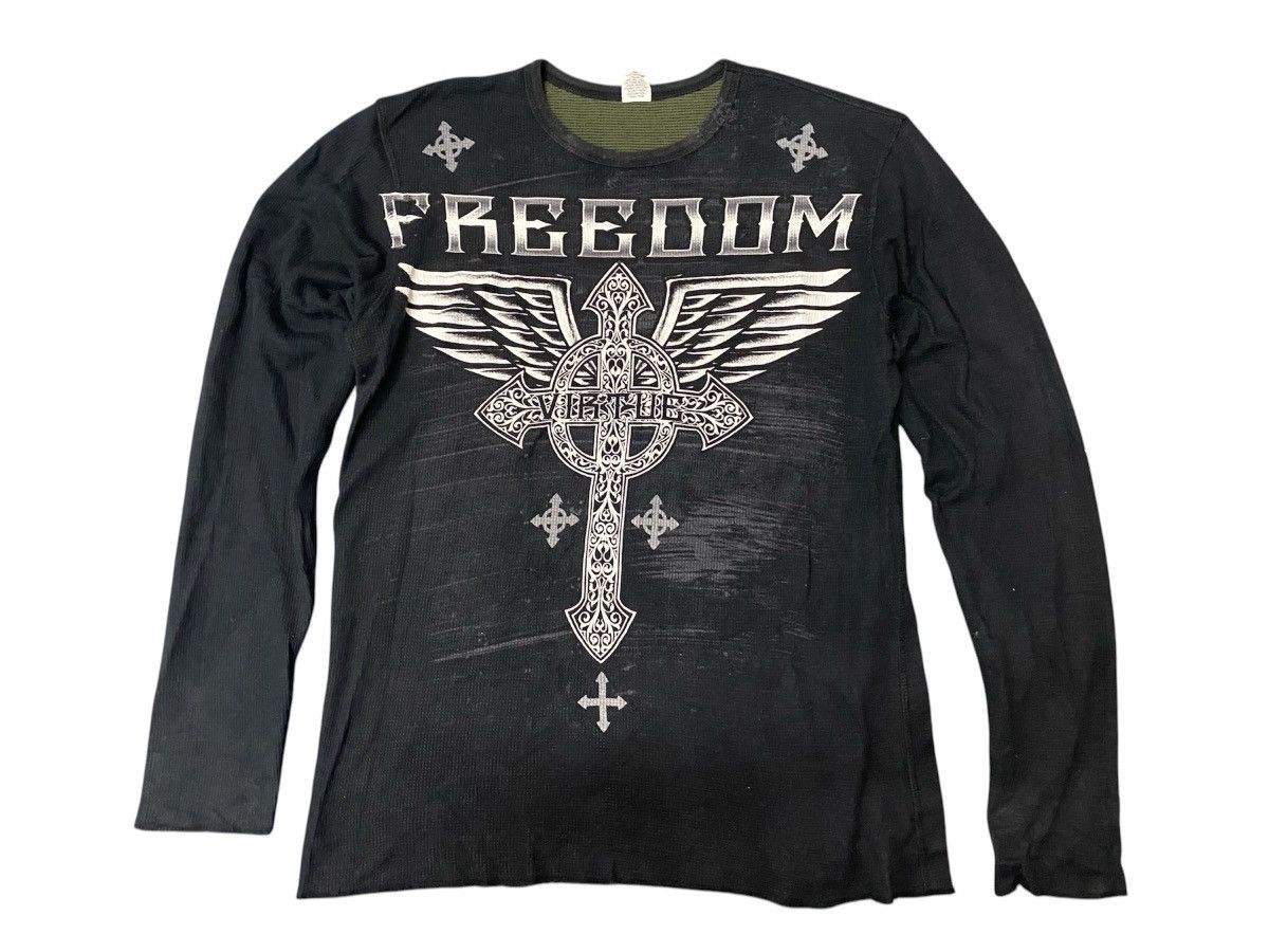 Seditionaries Rare Gothic Long-Sleeve Tee Freedom Winged Cross Rock Tee Size US M / EU 48-50 / 2 - 1 Thumbnail