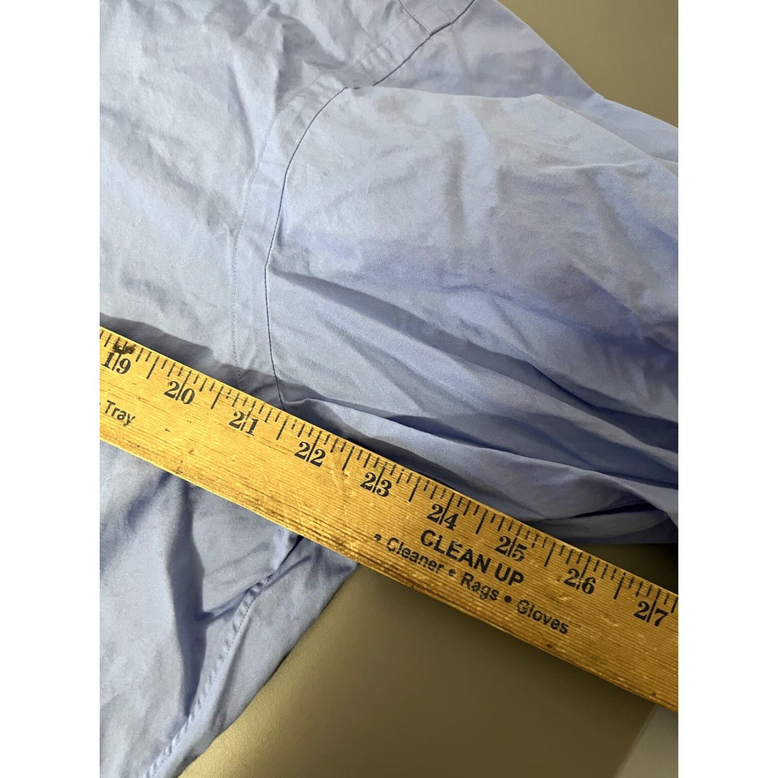 Polo Ralph Lauren VINTAGE Polo Ralph Lauren Regent Dress Shirt Men Blue Solid Long Sleeve Collared Classic Fit 16 Size 42R - 5 Thumbnail