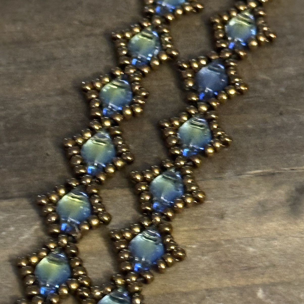 Other Handcrafted watercolor rhinestone seed bead chevron necklace Size ONE SIZE - 5 Thumbnail