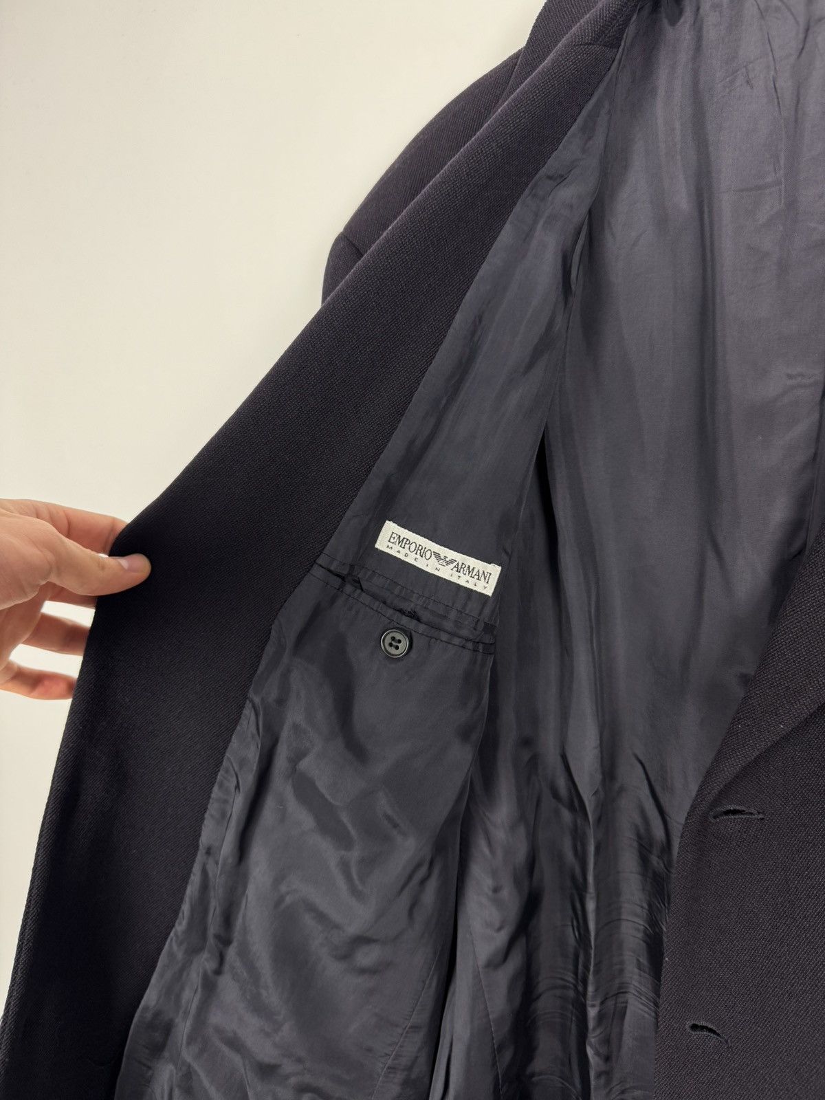 Emporio Armani 70-80’s Vintage Emporio Armani Wool Classic Blazer Jacket Size 44R - 12 Thumbnail