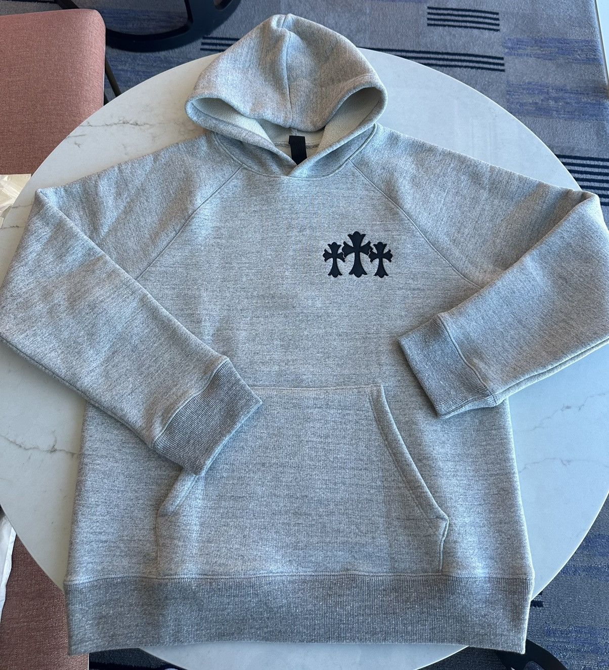 Chrome Hearts 🔥Chrome Hearts Grey Hoodie with Nylon Cross Patches🔥 Size US M / EU 48-50 / 2 - 1 Thumbnail