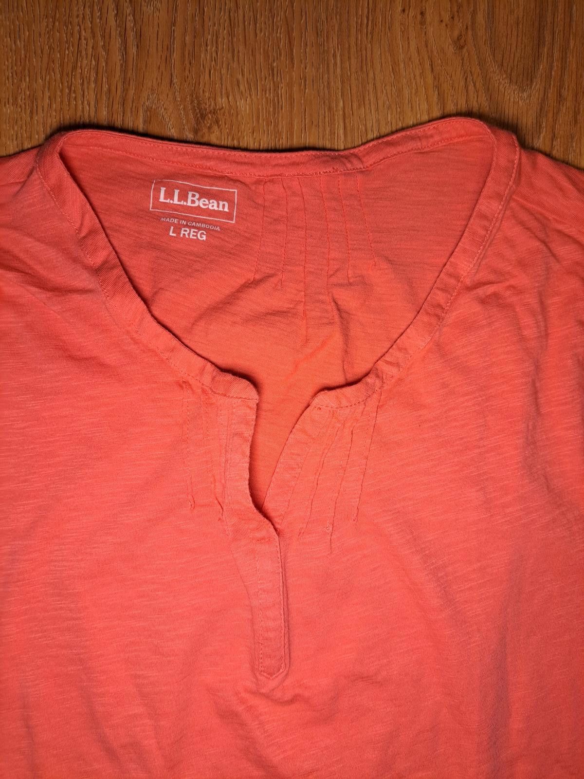 L.L. Bean LL Bean Long Sleeve Blouse Womens Large Pink Organic Cotton Size L / US 10 / IT 46 - 4 Thumbnail