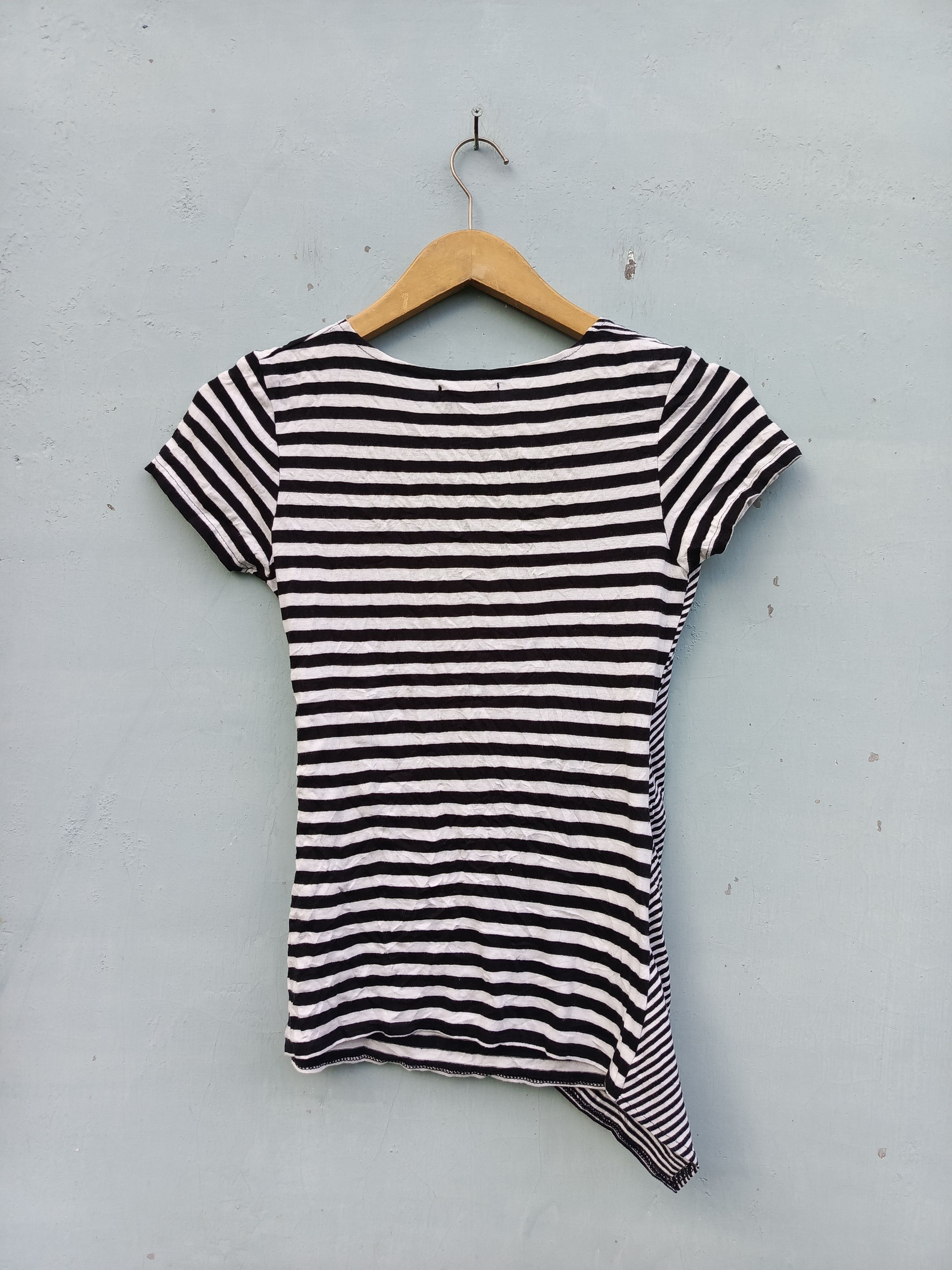 Designer × Japanese Brand Egoist black white Stripes blouse tshirt Size XS / US 0-2 / IT 36-38 - 8 Thumbnail