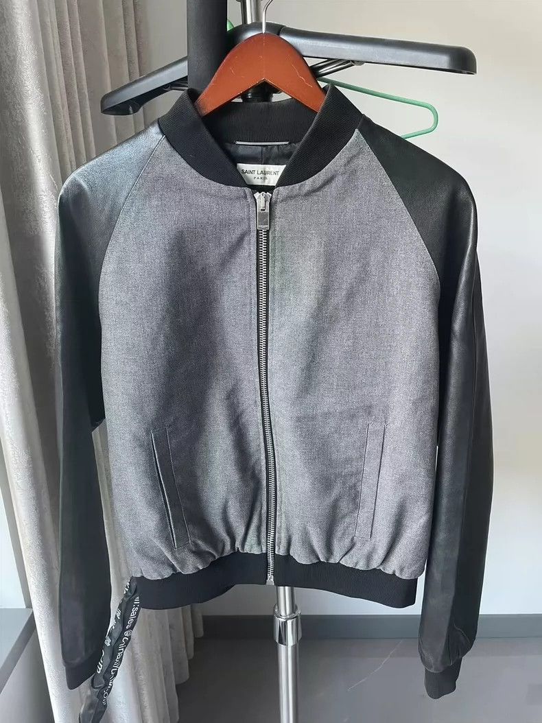 Saint Laurent Paris Saint Laurent Paris Grey split leather jacket-2506 Size US M / EU 48-50 / 2 - 1 Thumbnail