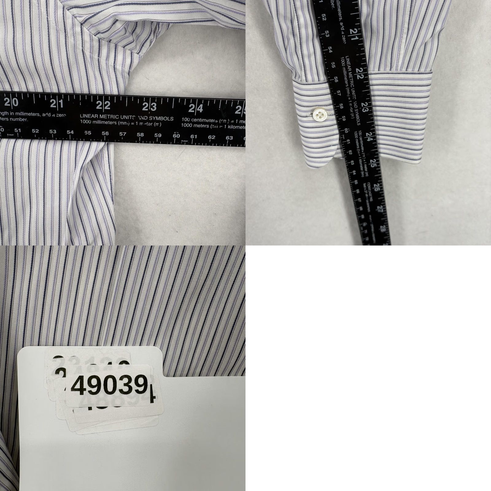 Ermenegildo Zegna VINTAGE Ermenegildo Zegna Dress Shirt Mens 16 White Striped Spread Collar Long Sleeve Size 42R - 8 Thumbnail