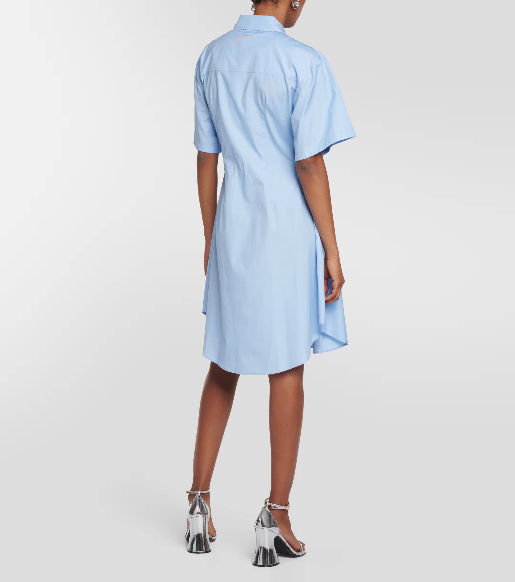 Marni o1w1db10125 Shirt Dress in Blue Size XL / US 12-14 / IT 48-50 - 3 Thumbnail