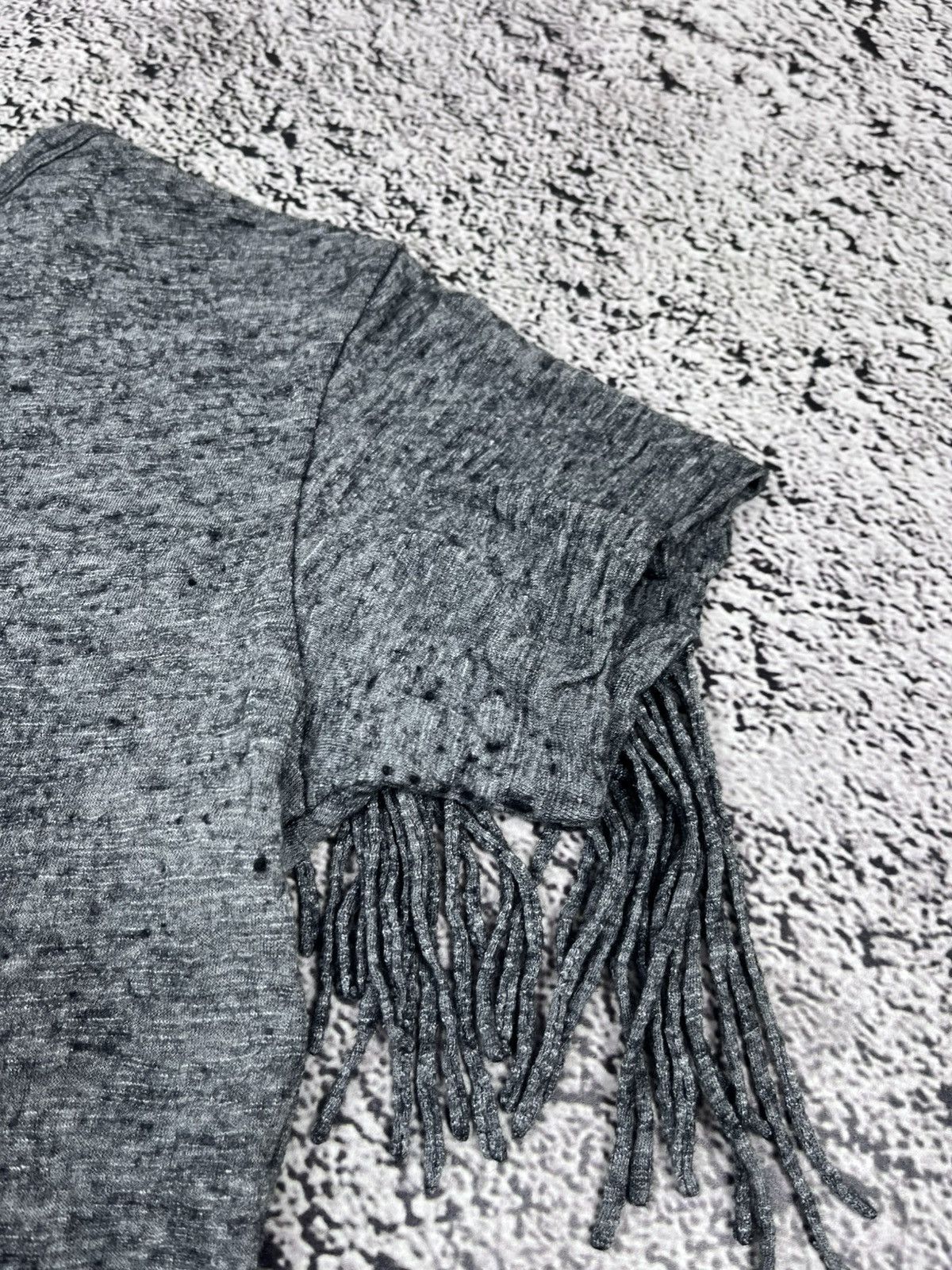 Zadig & Voltaire Vintage Zadig & Voltaire Grey Fringe T-Shirt Size S / US 4 / IT 40 - 10 Thumbnail