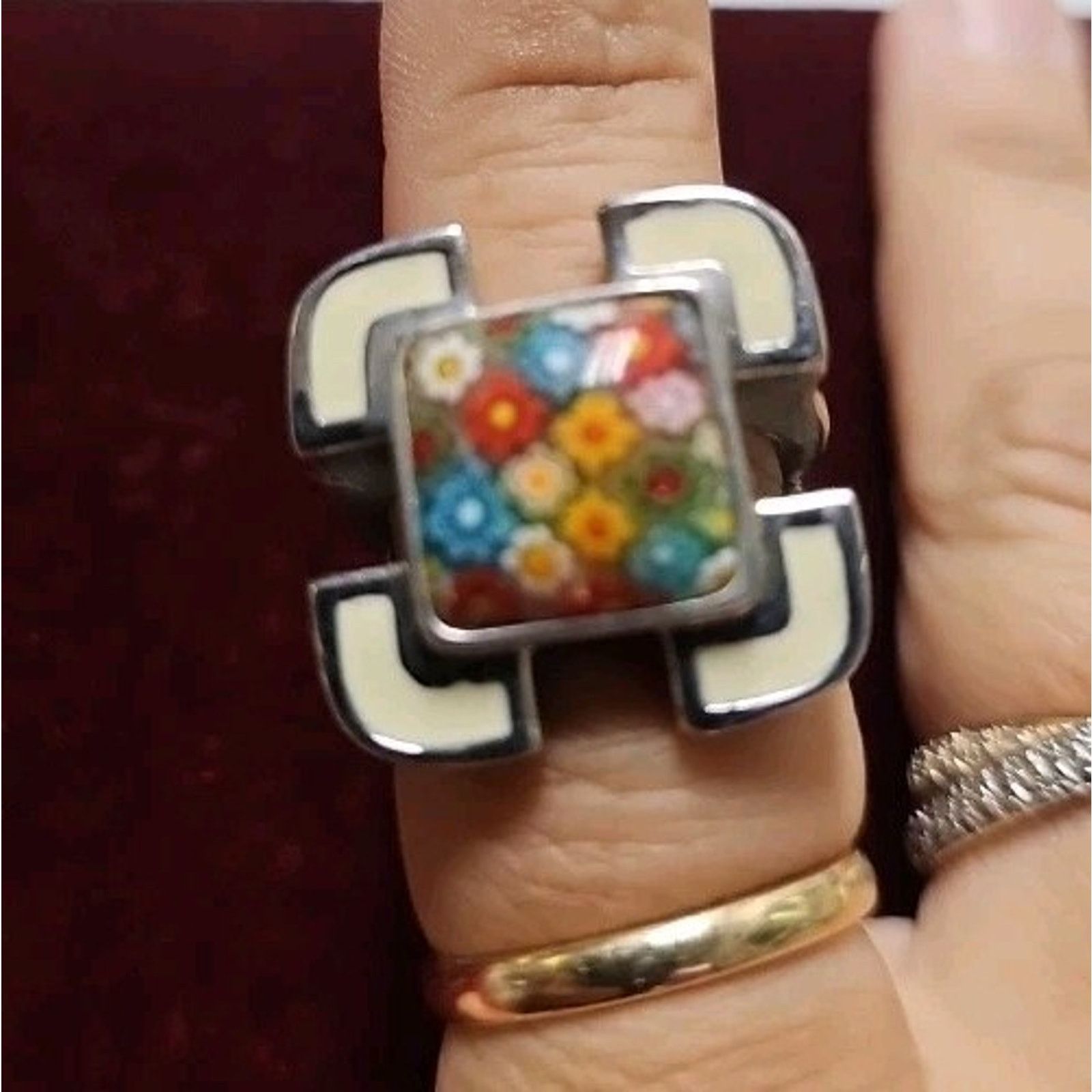Murano Stainless Steel Murano Enamel Ring Size ONE SIZE - 2 Thumbnail