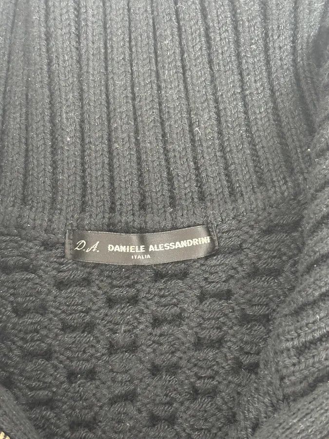 Daniele Alessandrini 2000s Daniele Alessandrini Black Wool Zip-Up Sweater Size US S / EU 44-46 / 1 - 9 Thumbnail