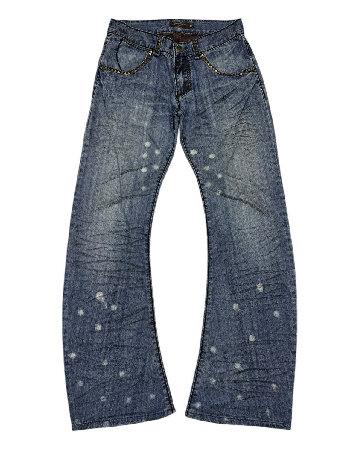 If Six Was Nine RARE🔥OBELISK STYLE LUXURY GENDER CURVED FLARE JEANS Size US 28 / EU 44 - 7 Thumbnail