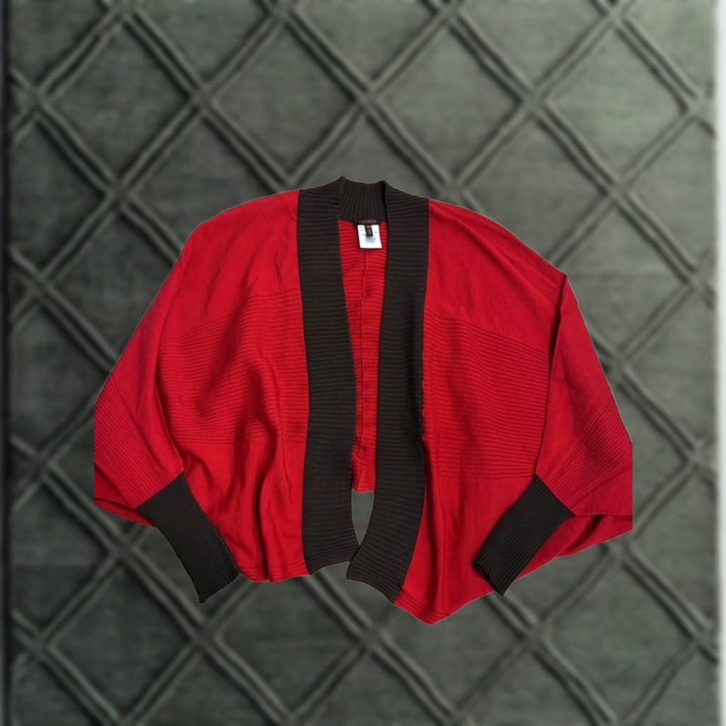 Escada VINTAGE Escada Cardigan Women Batwing Open Front 100% Wool Red Brown Size XL Womens Artwear 46/XL Size XL / US 12-14 / IT 48-50 - 1 Thumbnail