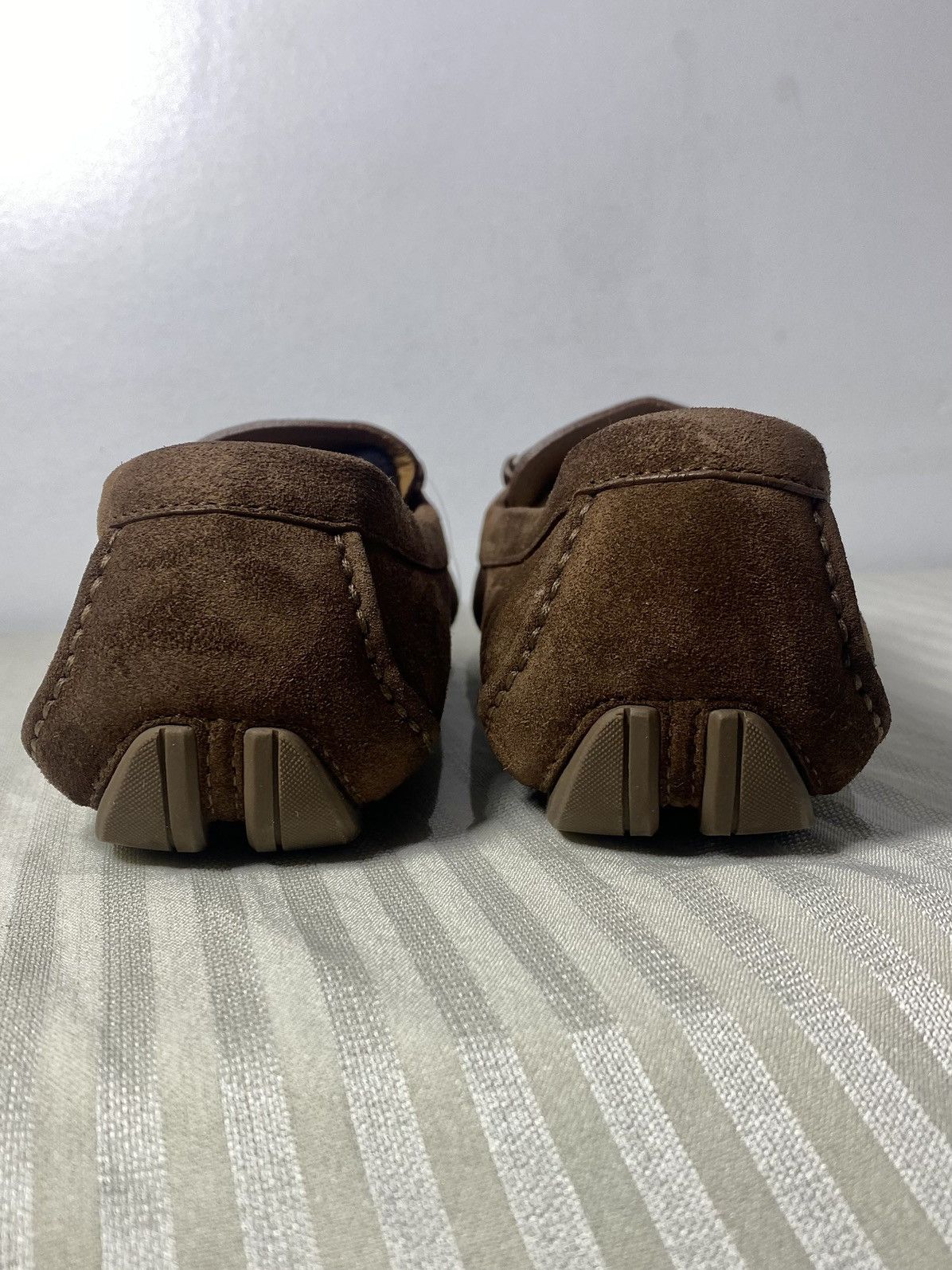 Salvatore Ferragamo Gancini Brown Suede Loafers by Salvatore Ferragamo Size US 5.5 / IT 35.5 - 6 Thumbnail