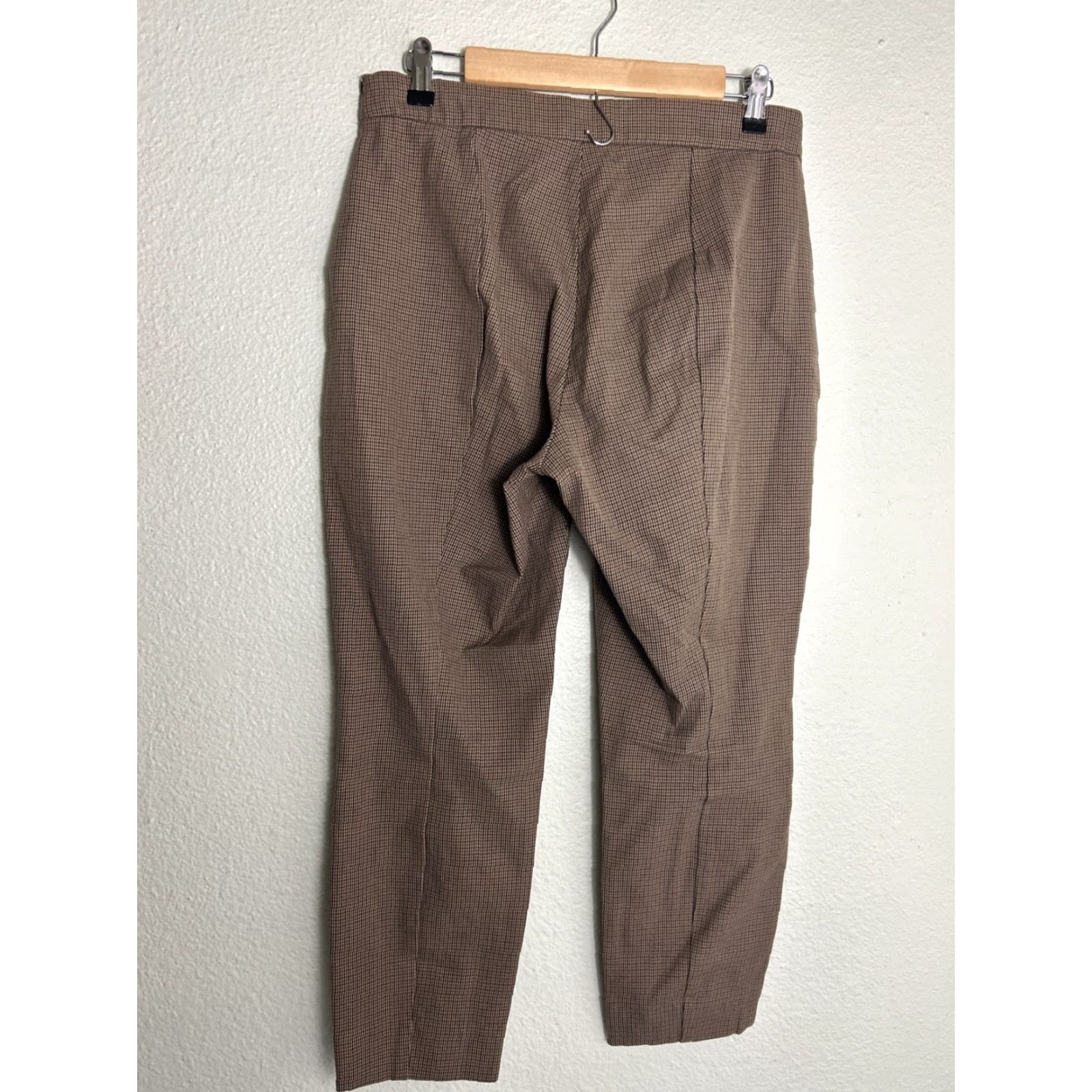 Everlane Everlane Houndstooth Curvy Fit Ankle Cropped Pants Women Size 10 Brown Size 32" / US 10 / IT 46 - 7 Thumbnail