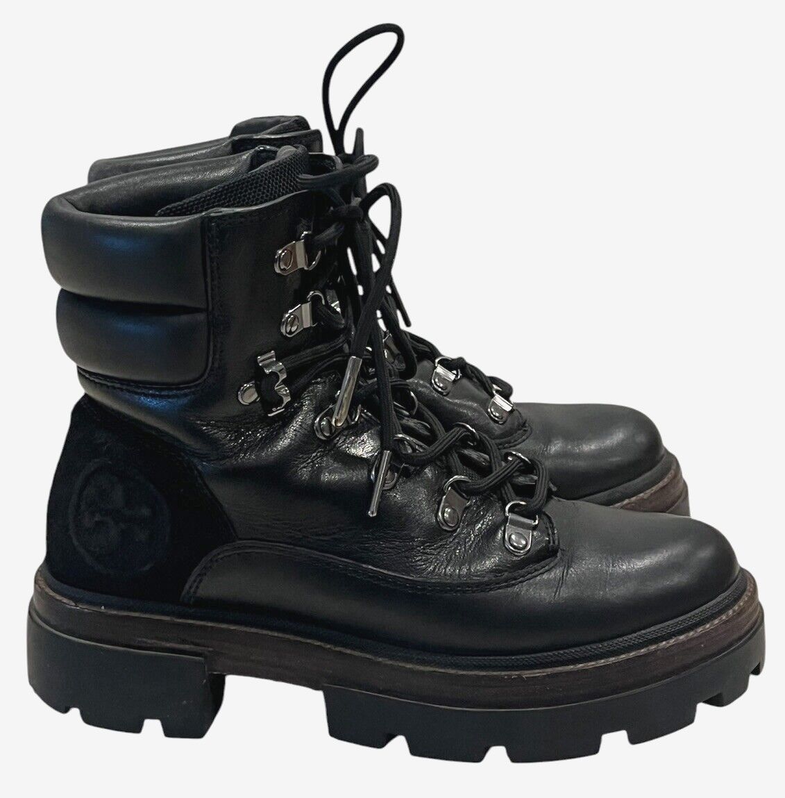 Tory Burch Miller Leather Lug Hiker Moto Ankle Boots