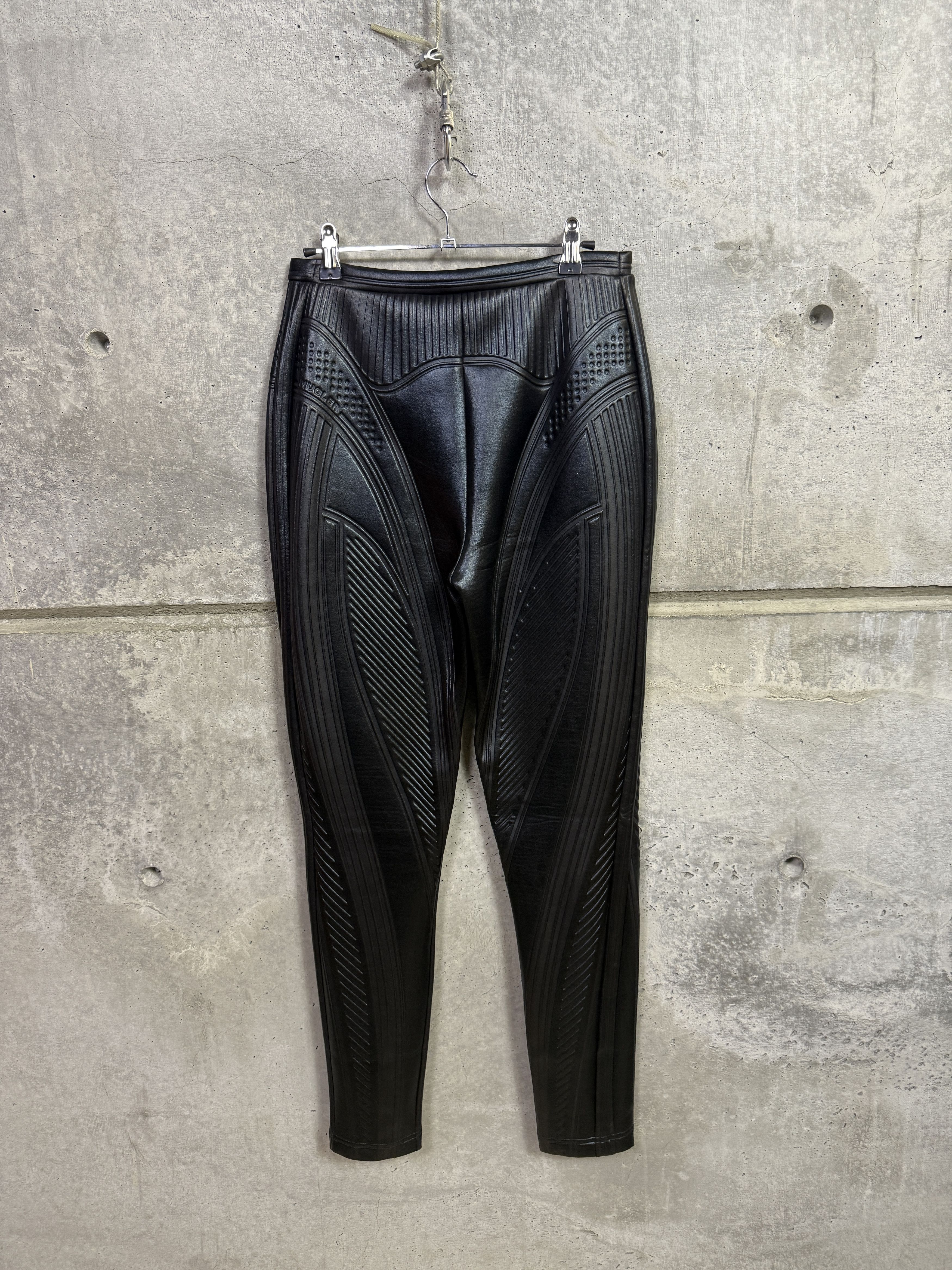 Mugler Mugler Black Embossed Scuba Leggings Size 30" / US 8 / IT 44 - 2 Thumbnail