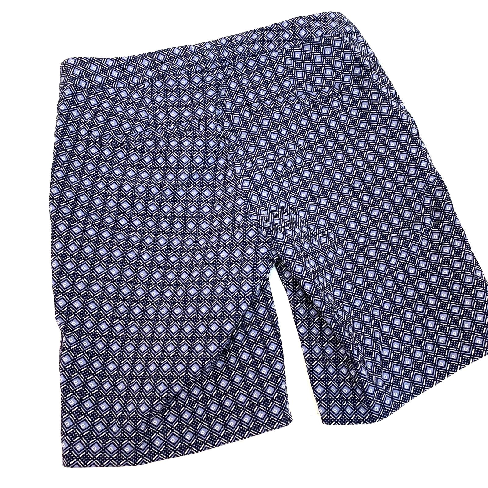 Other Mario Serrani Blue Geometric Geo Bermuda Golf Shorts 2 XS Size 28" / US 6 / IT 42 - 2 Thumbnail