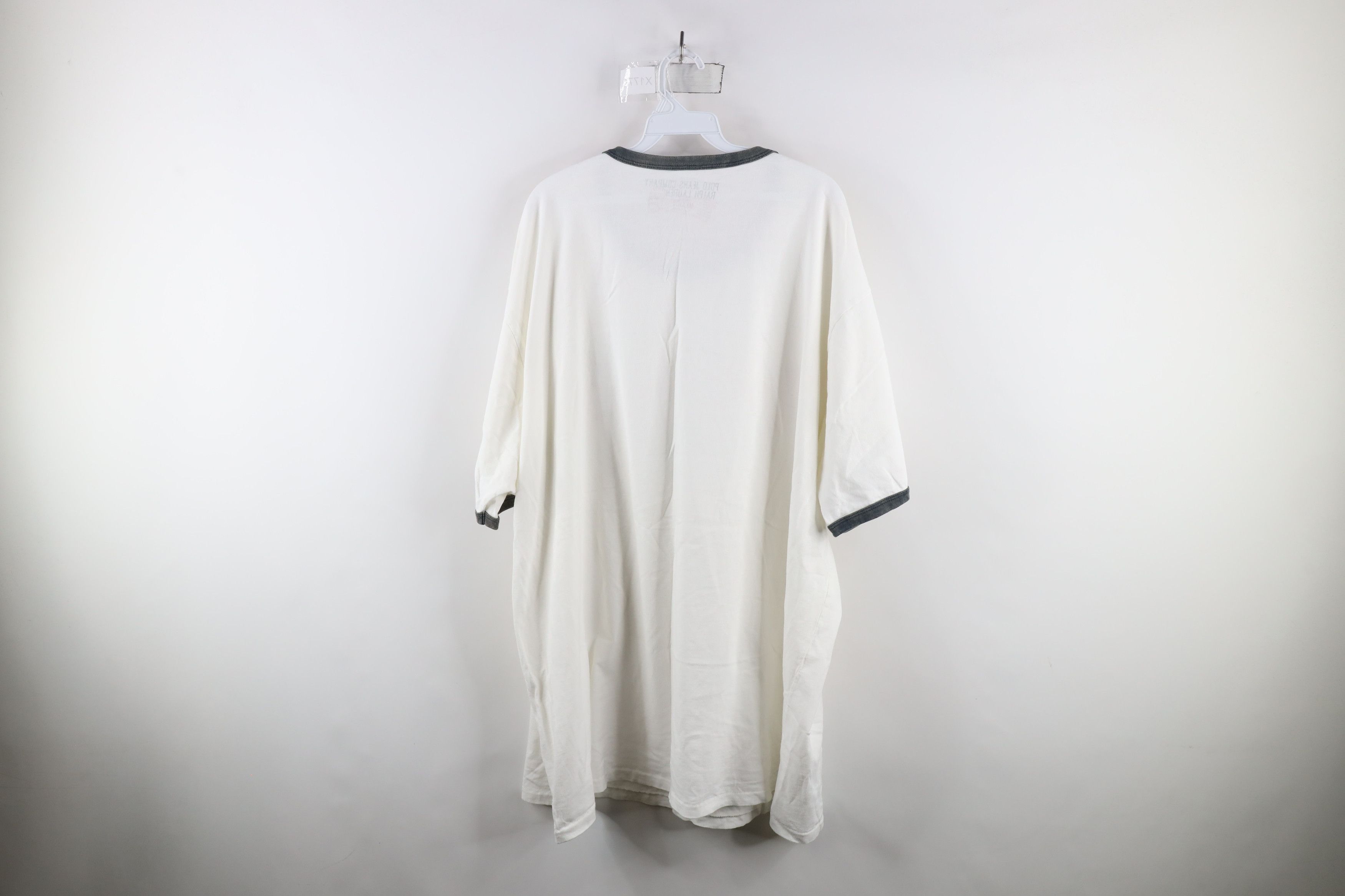 Ralph Lauren × Vintage Vintage 90s Ralph Lauren Out New York Ringer T-Shirt White Size US XXL / EU 58 / 5 - 9 Thumbnail