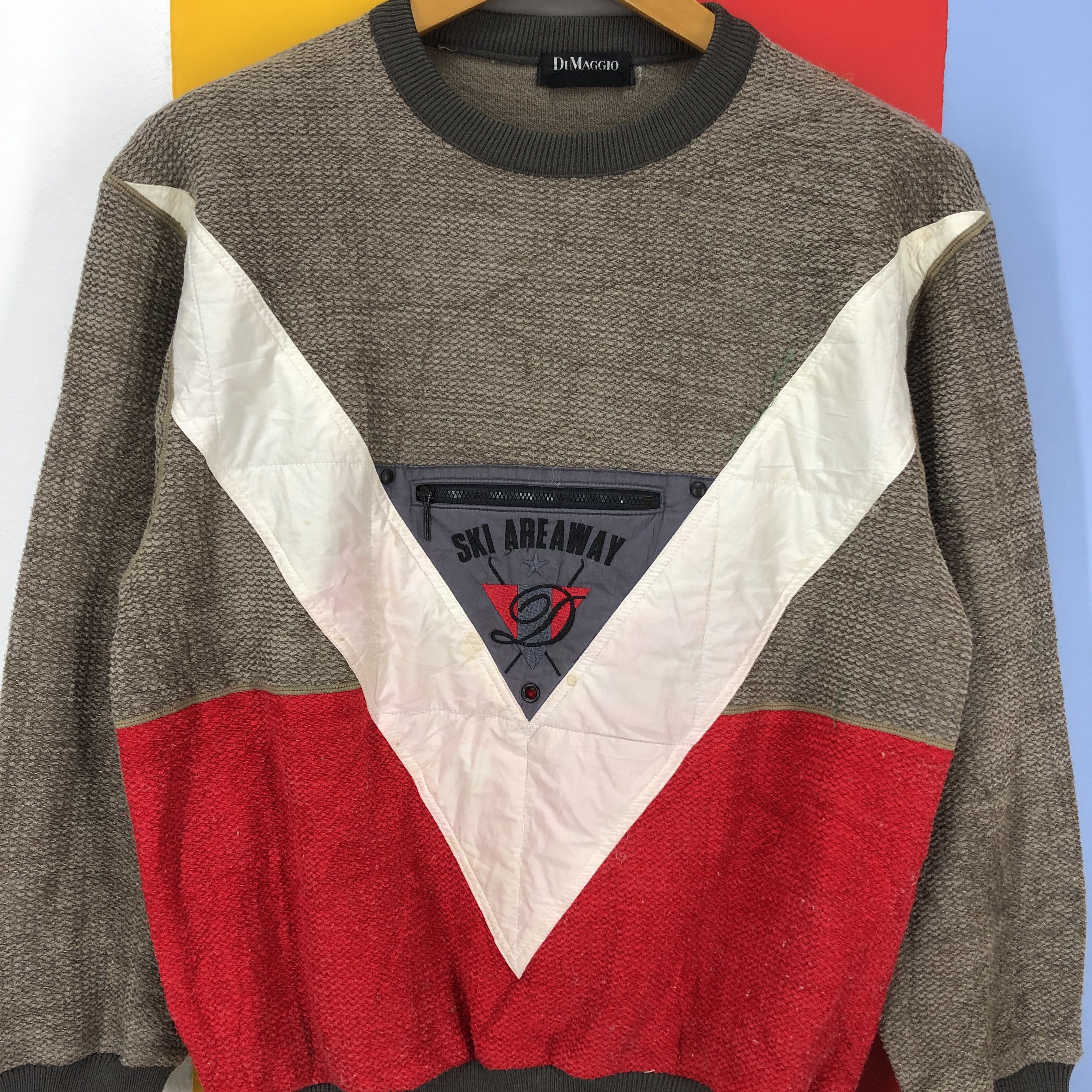 Japanese Brand DI MAGGIO SKI Color Block Sweatshirt #0998/AI Size US M / EU 48-50 / 2 - 2 Thumbnail