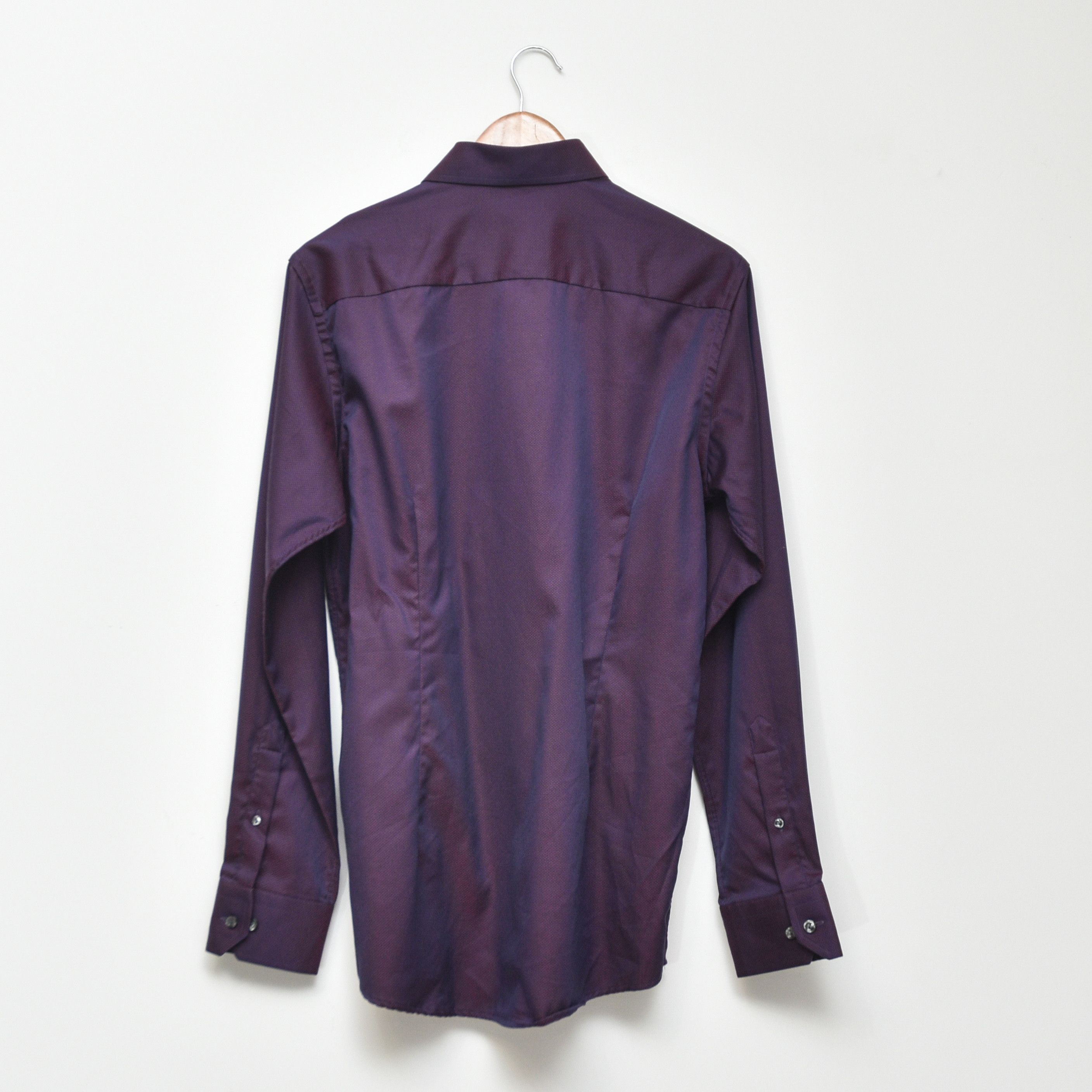 Eton Eton Contemporary Fit Shirt Purple Red Micro Pattern 39 15.5 Size US M / EU 48-50 / 2 - 4 Thumbnail