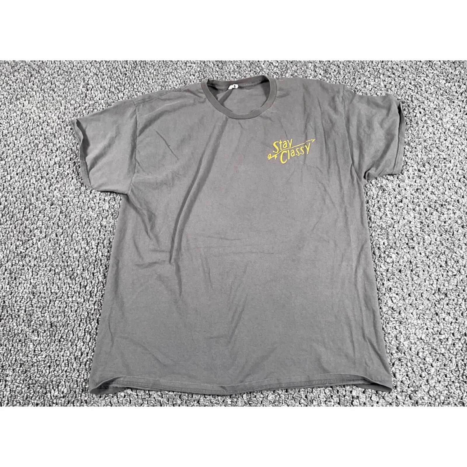 Hanes VINTAGE Hanes Stay Classy T-Shirt - Shirt - Adult XL - Gray - Double Sided Print - Cotton - 90s/Grunge/Transportation - Mens Size US XL / EU 56 / 4 - 2 Thumbnail