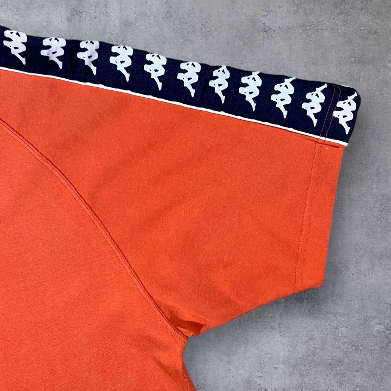 Kappa Vintage Kappa Embroidered Mini Logo Tape Sleeve Orange V-Neck T-Shirt Large Mens Shirts Size US L / EU 52-54 / 3 - 3 Thumbnail