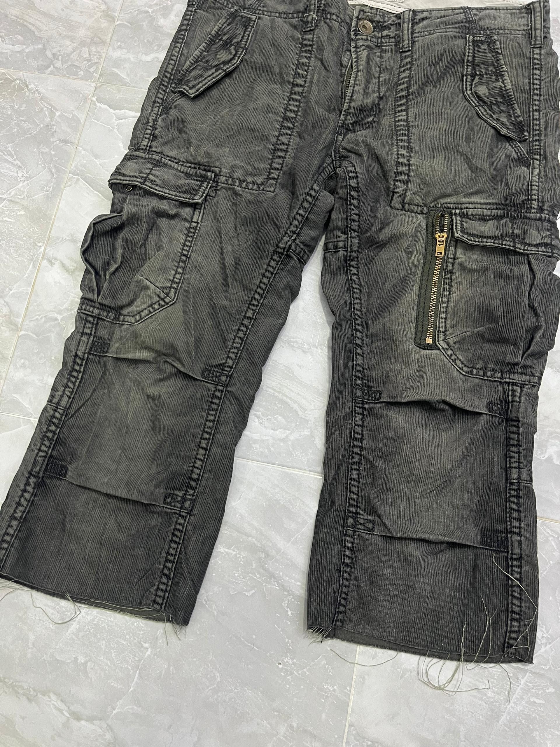 Japanese Brand Back Number Corduroy Cargo Cropped Military Pants Size US 32 / EU 48 - 3 Thumbnail
