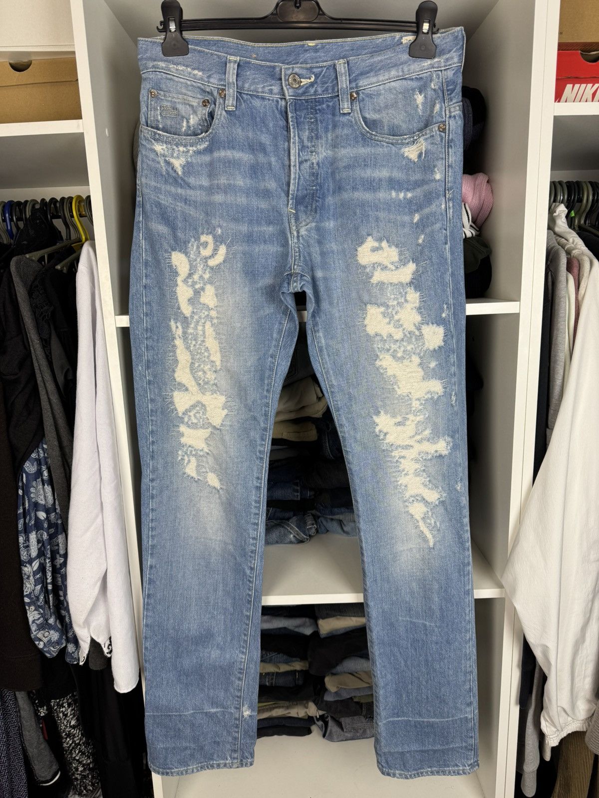 G-Star G-Star Raw Men’s Distressed Ripped Jeans Size US 34 / EU 50 - 1 Thumbnail