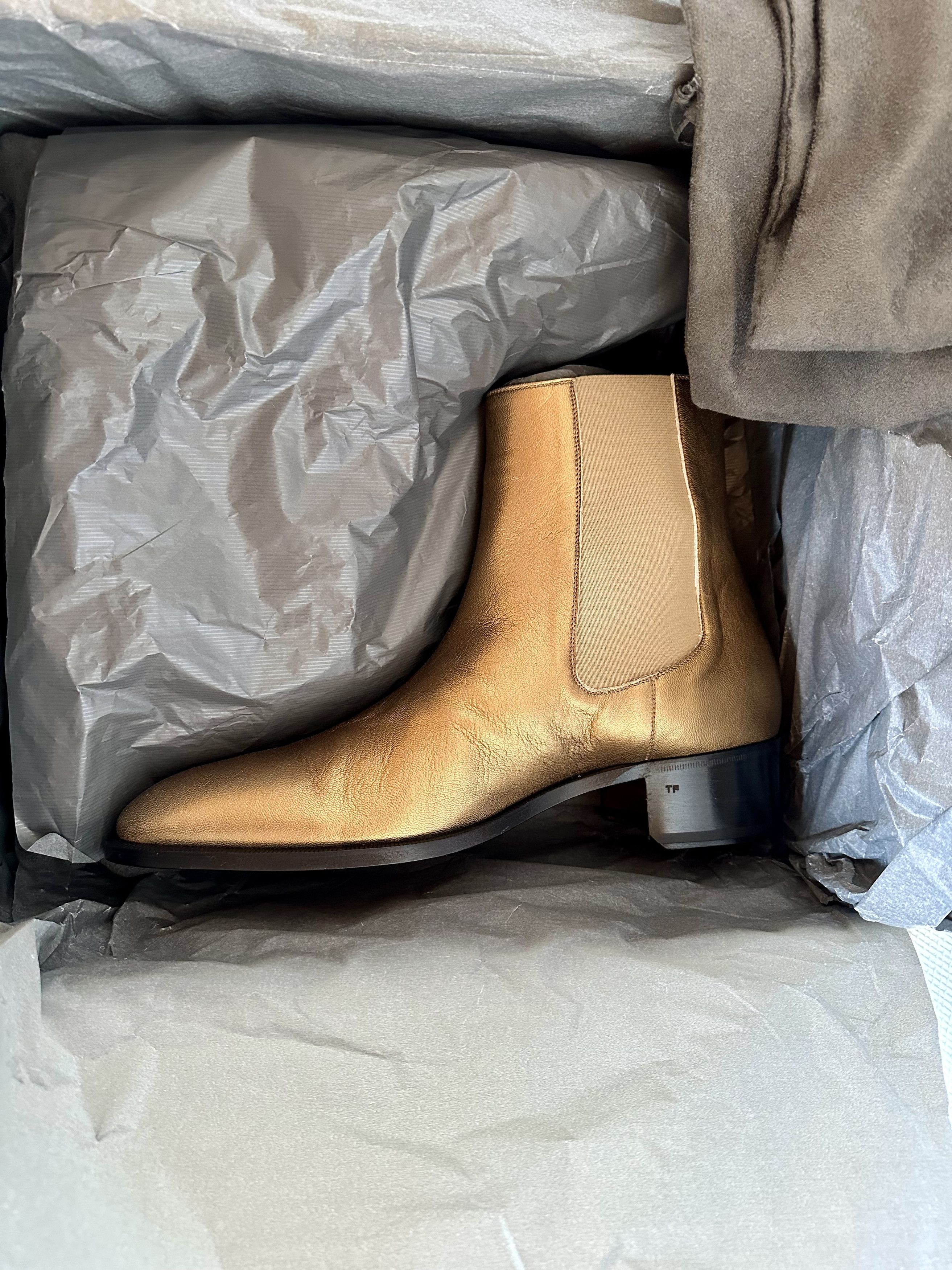 Tom Ford METALLIC LEATHER BRADDEN CHELSEA BOOT Size US 9 / EU 42 - 8 Thumbnail