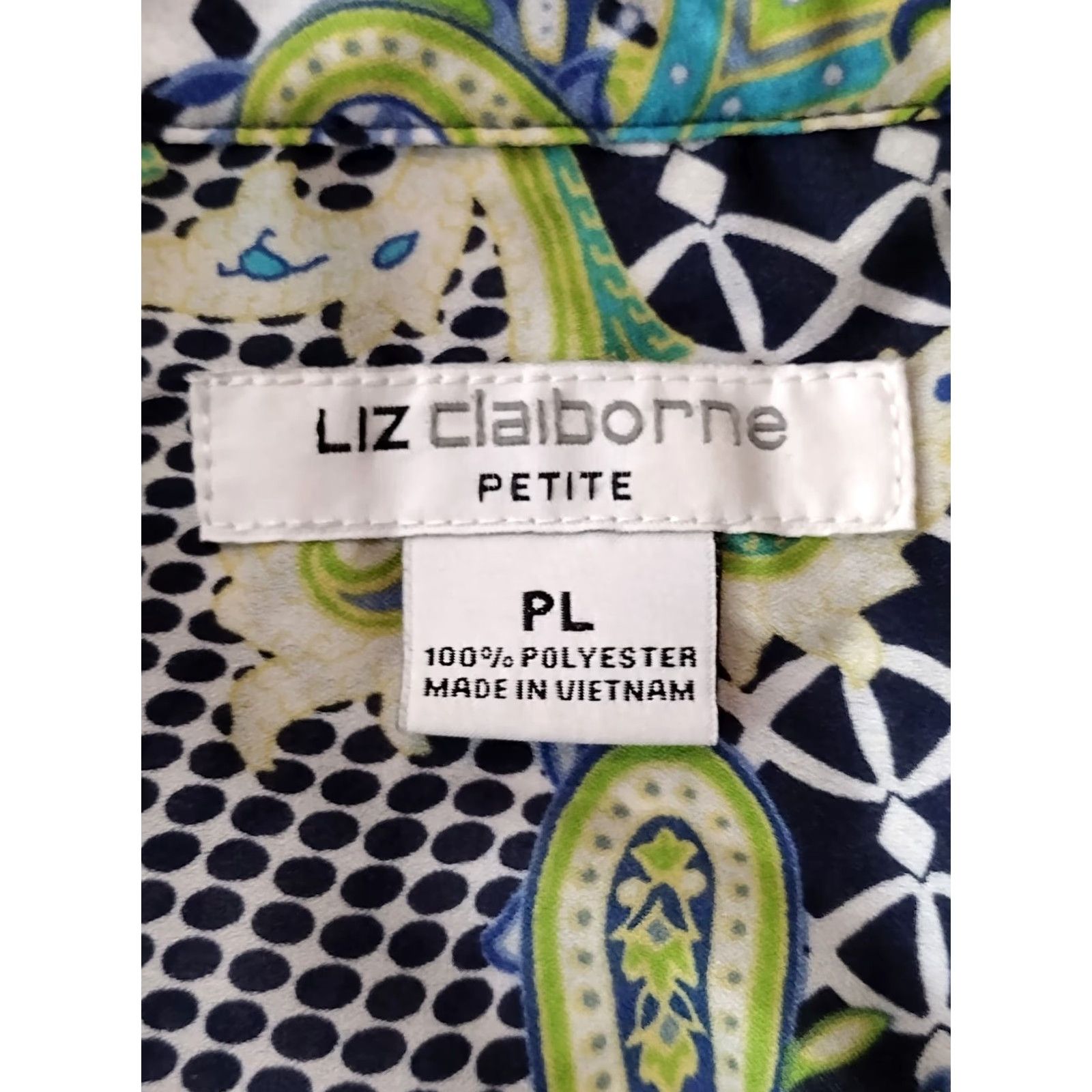Liz Claiborne Liz Claiborne Shirt Blouse Women's PL Green/Blue Paisley Button Up Shirt Women Long Sleeve Casual Business Purple? Size L / US 10 / IT 46 - 6 Thumbnail