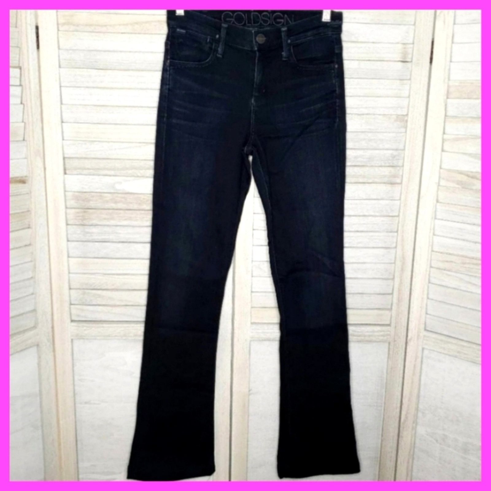 GOLDSIGN Goldsign Stella Flare High Rise Jeans 26 Regular Stretch Size 26" / US 2 / IT 38 - 1 Thumbnail