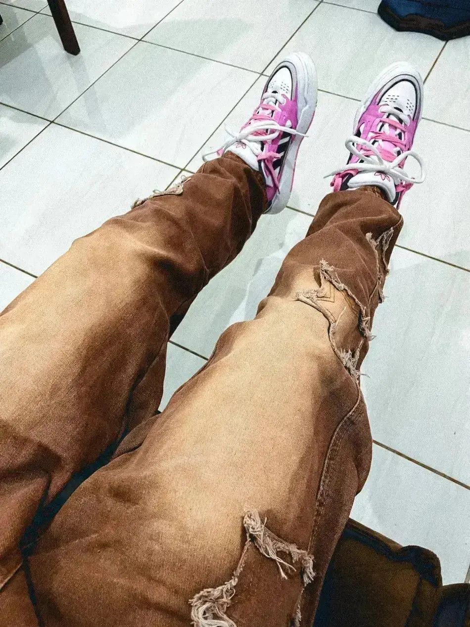 Japanese Brand baggy men's jeans stars embroidery Y2K hip-hop trousers Size US 32 / EU 48 - 3 Thumbnail