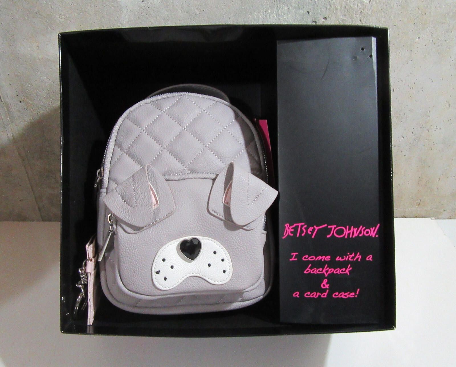 Designer Betsey Johnson Mini Dog Backpack & Key Fob Card Case NWT Size ONE SIZE - 8 Thumbnail