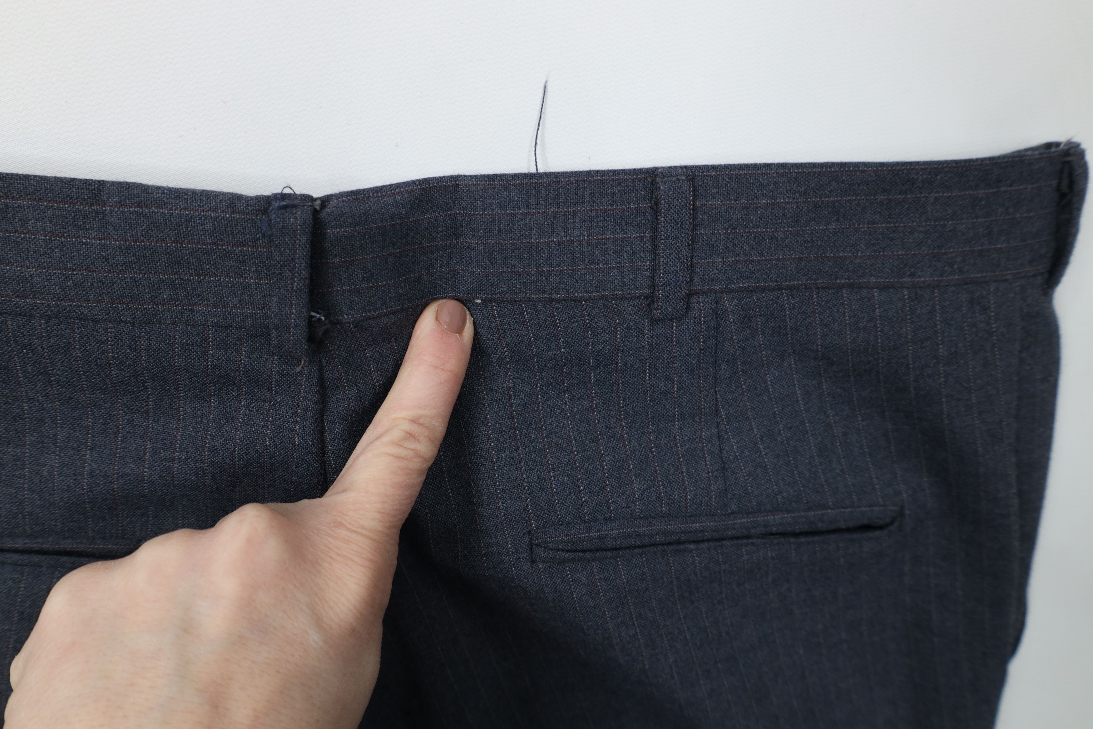 Vintage Vintage 70s Streetwear Pinstriped Knit Wide Leg Chino Pants Size US 38 / EU 54 - 11 Thumbnail