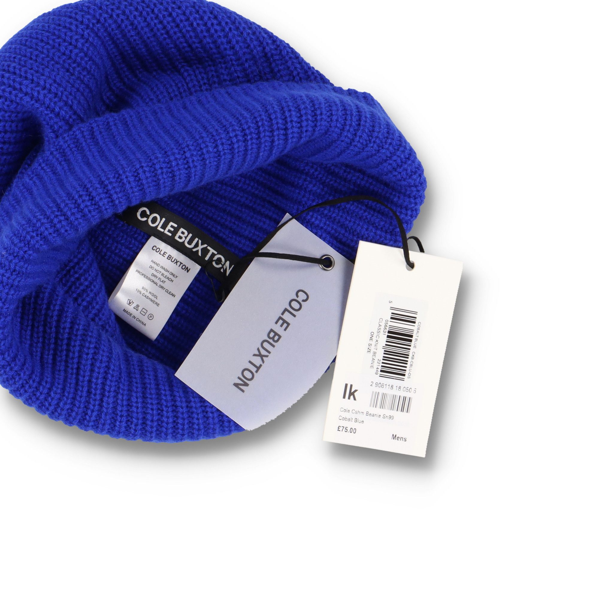 Cole Buxton Cobalt Blue Wool and Cashmere Beanie Size ONE SIZE - 2 Thumbnail