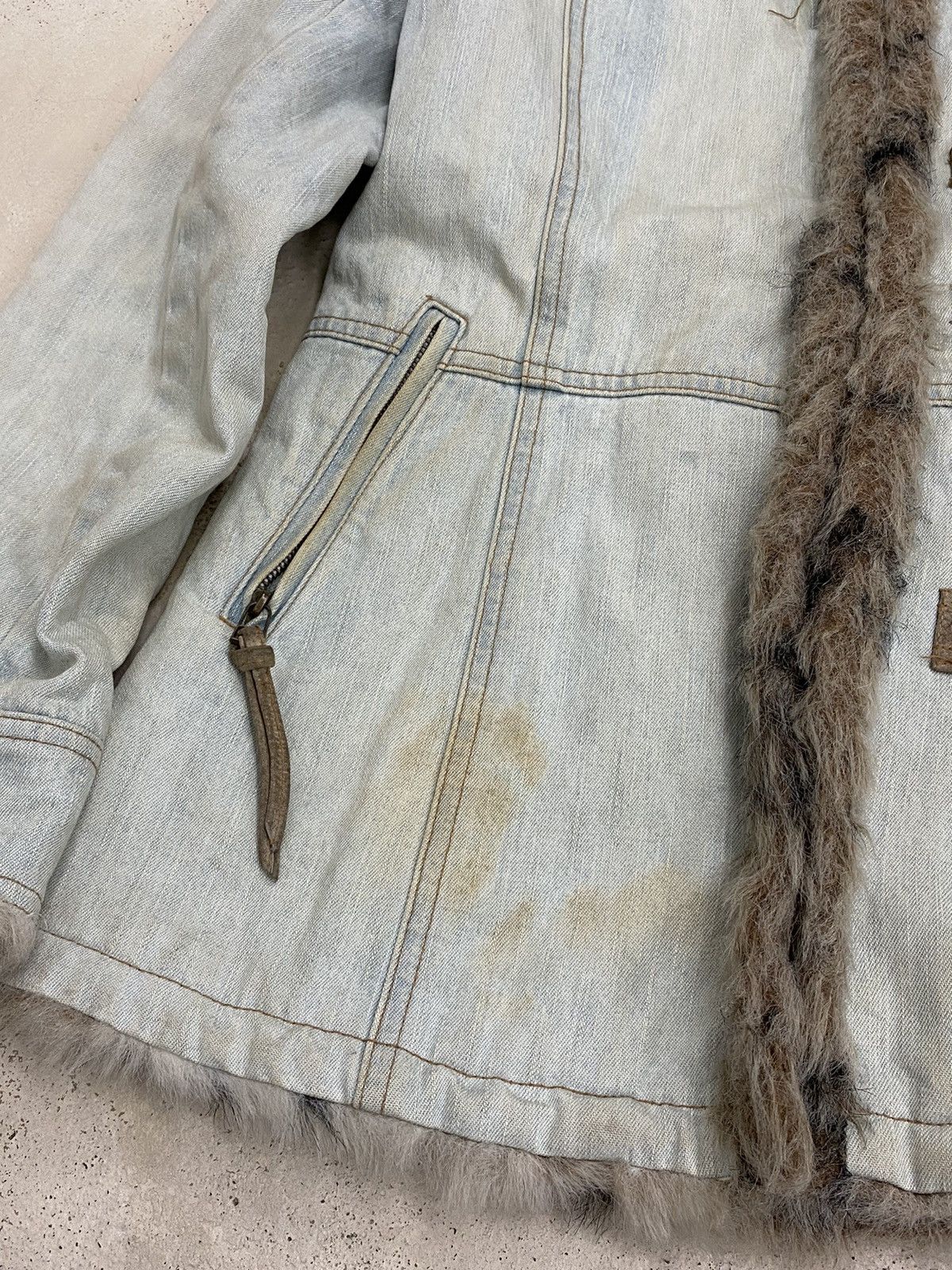 GOSTAR DE FUGA Parka Japan Jacket Jean Fur Winter Dirty Light Blue Jean Size US S / EU 44-46 / 1 - 4 Thumbnail