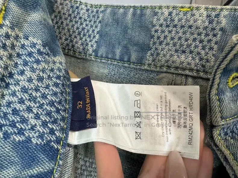 Louis Vuitton Louis Vuitton Blue Checkerboard Jeans. Size US 32 / EU 48 - 6 Thumbnail
