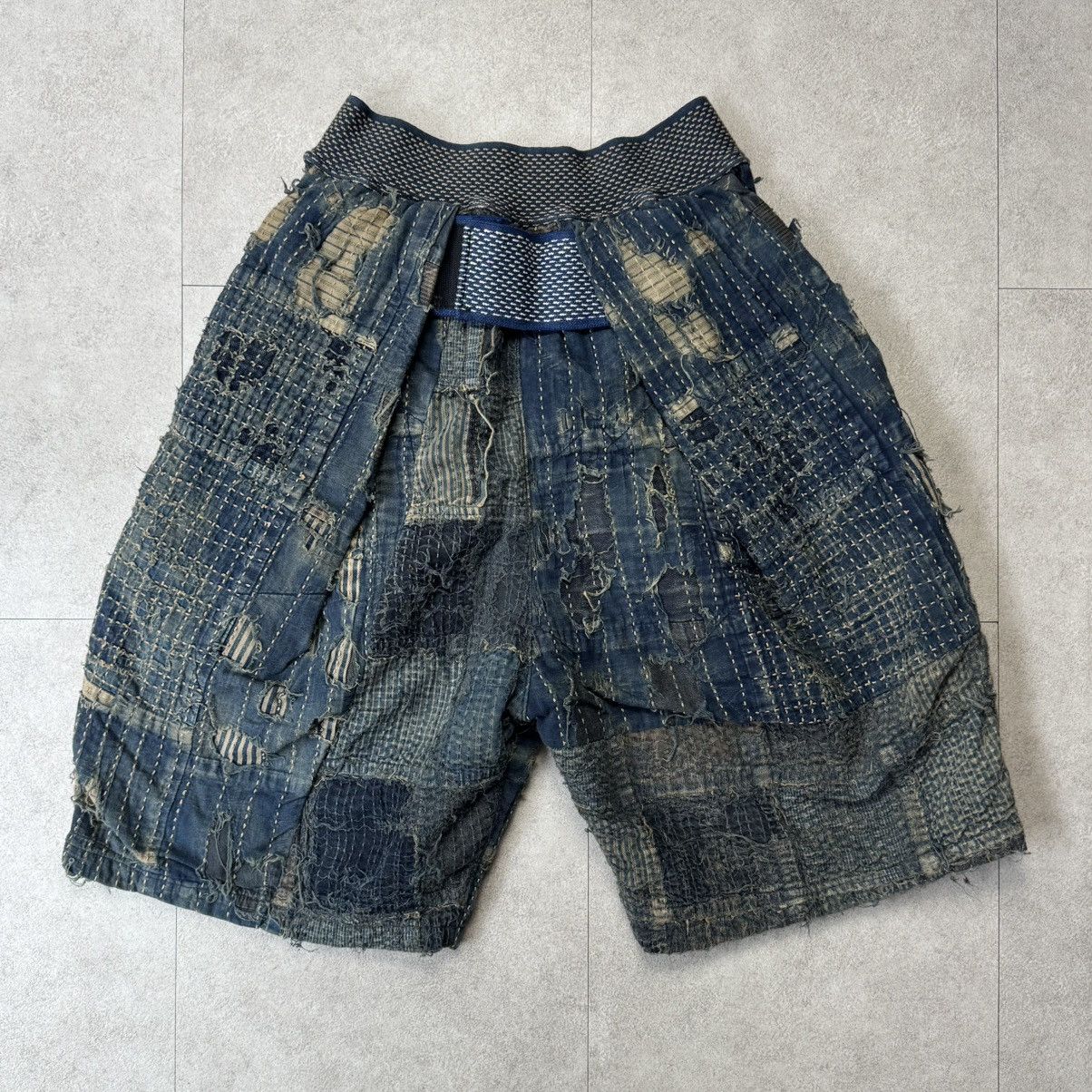 Kapital × Kapital Kountry Kapital Boro Crash Sirloin Old Man and the Sea Denim Shorts Size US 34 / EU 50 - 2 Thumbnail