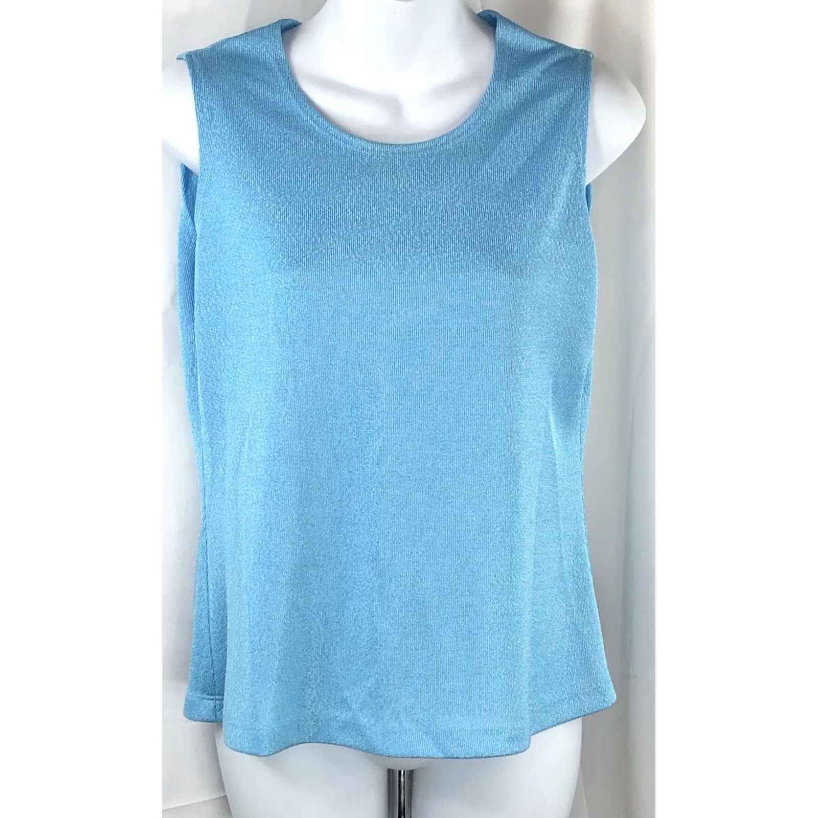 Vintage Notations Tank top Blue Sleeveless Knit Pullover Coastal Capsule Beach Summer Shirt Women S Size S / US 4 / IT 40 - 2 Thumbnail