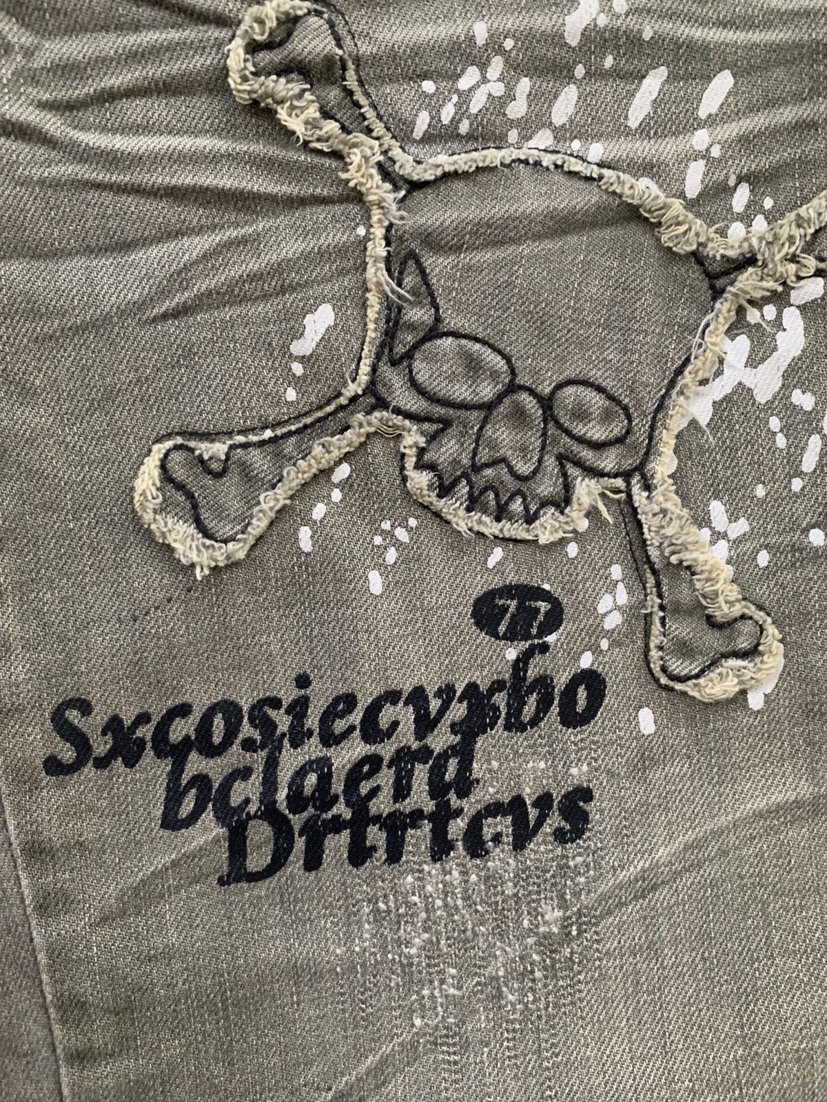 Japanese Brand Japan Skull & Dragon Designer Distressed Style Size US 33 - 5 Thumbnail