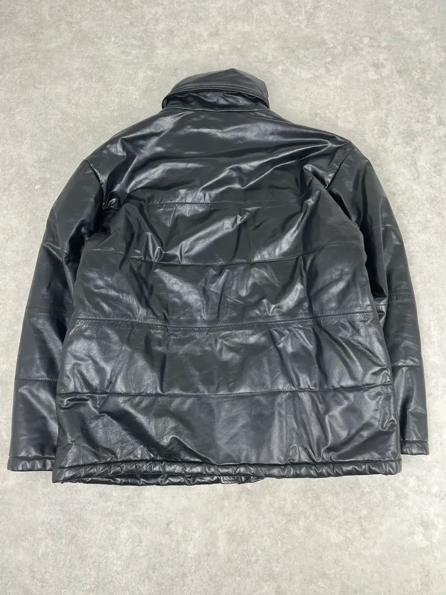 Armani 1990s Armani Black Leather Puffer Jacket Size US L / EU 52-54 / 3 - 6 Thumbnail