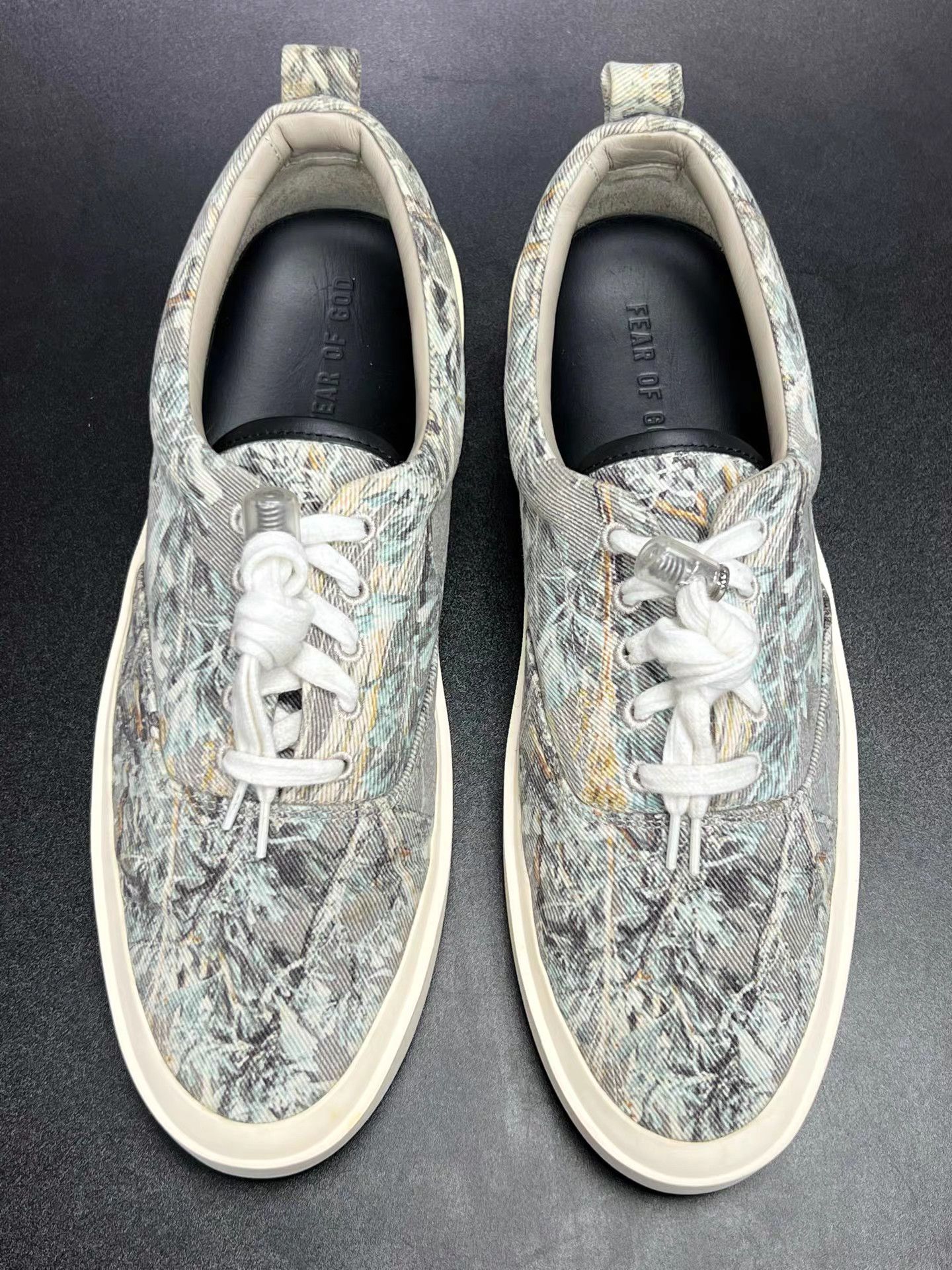 Fear of God FOG 101 Floral Off-White Canvas Low-Top Sneakers K15 Size US 10 / EU 43 - 3 Thumbnail