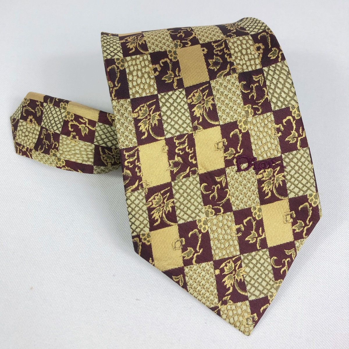 Christian Dior Monsieur Rare Vintage Christian Dior Monsieur Floral Silk Tie Size ONE SIZE - 10 Thumbnail