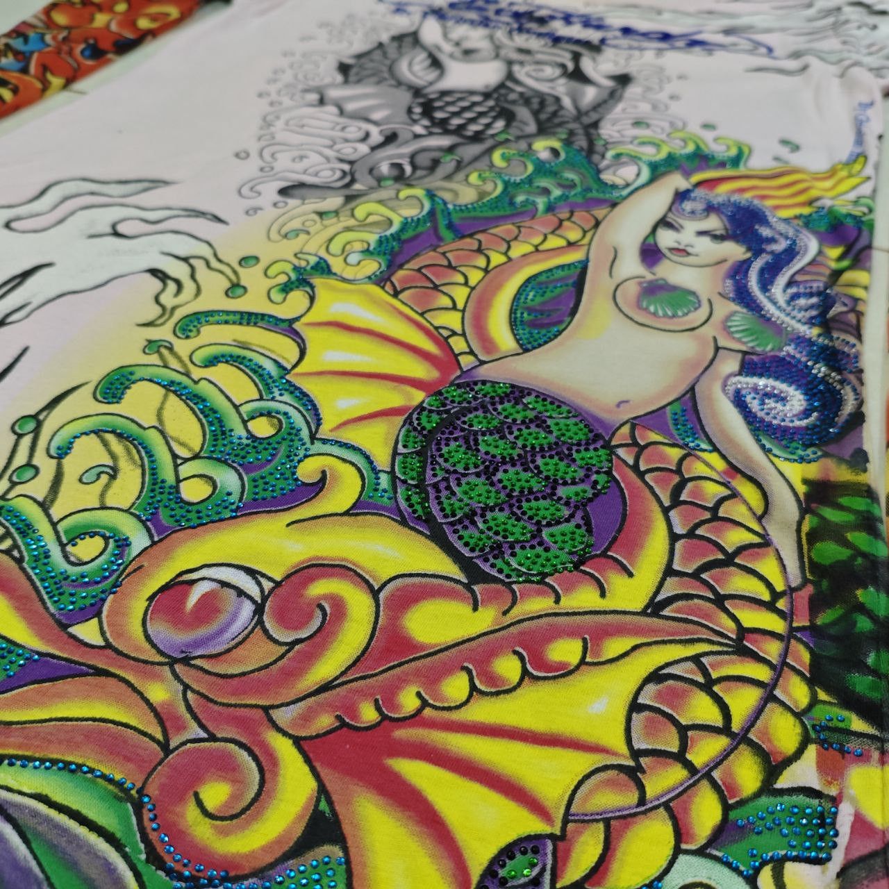 Ed Hardy ED HARDY X CHRISTIAN AUDIGIER Mermaid Crystals Tattoo Tee Size M / US 6-8 / IT 42-44 - 6 Thumbnail