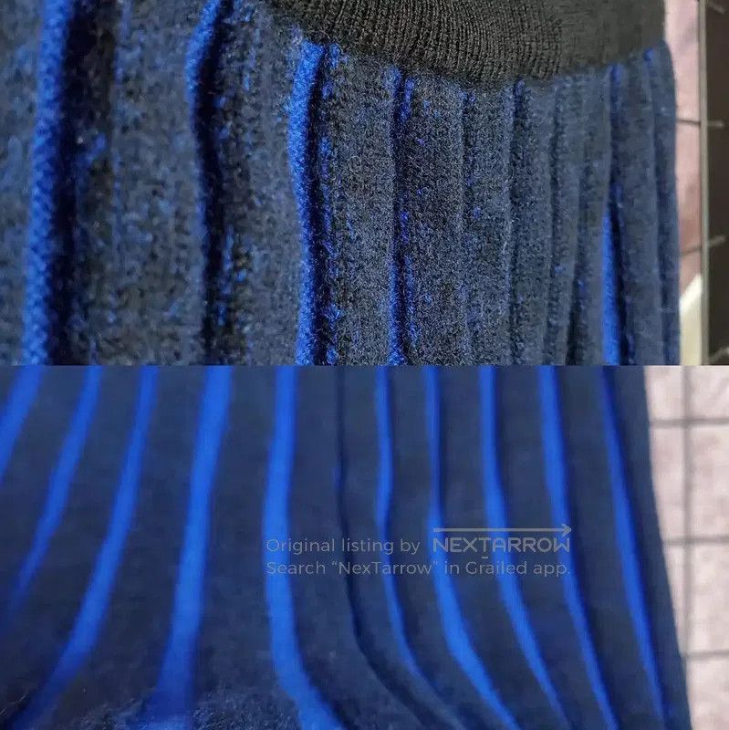 Dior Dior Blue Striped Wool Midi Skirt . Size 23" - 4 Thumbnail