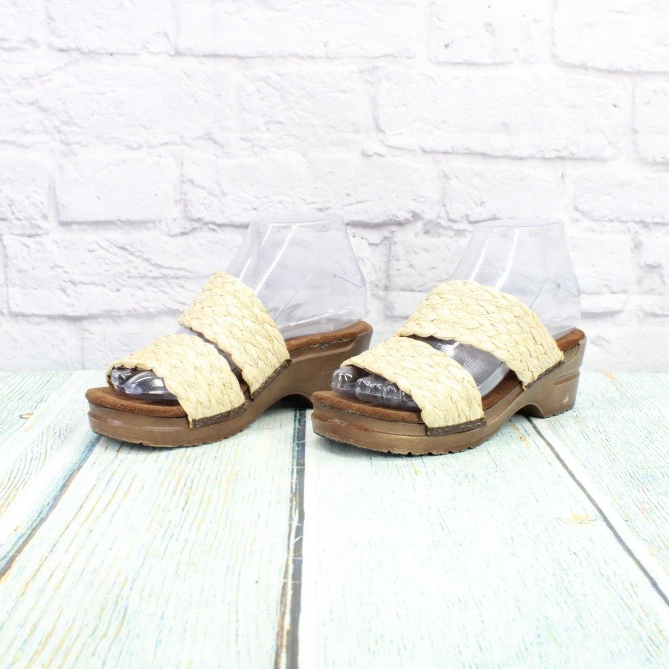 Other Sanita Cognac Braided Straw Raffia Wedge Sandals Size US 6 / IT 36 - 2 Thumbnail
