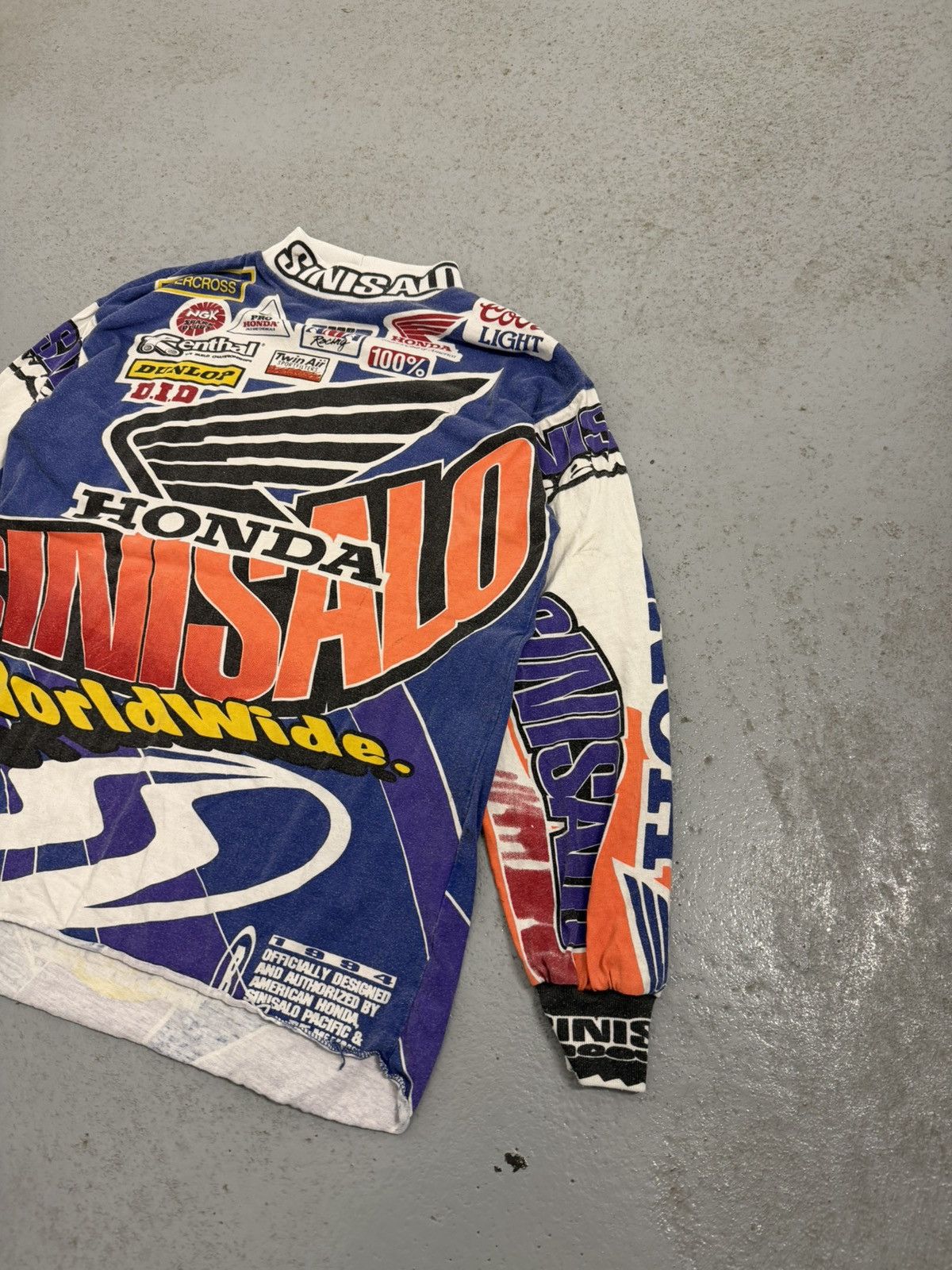 Honda Vintage 1994 Sinisalo Moto Worldwide Motocross Honda Tee